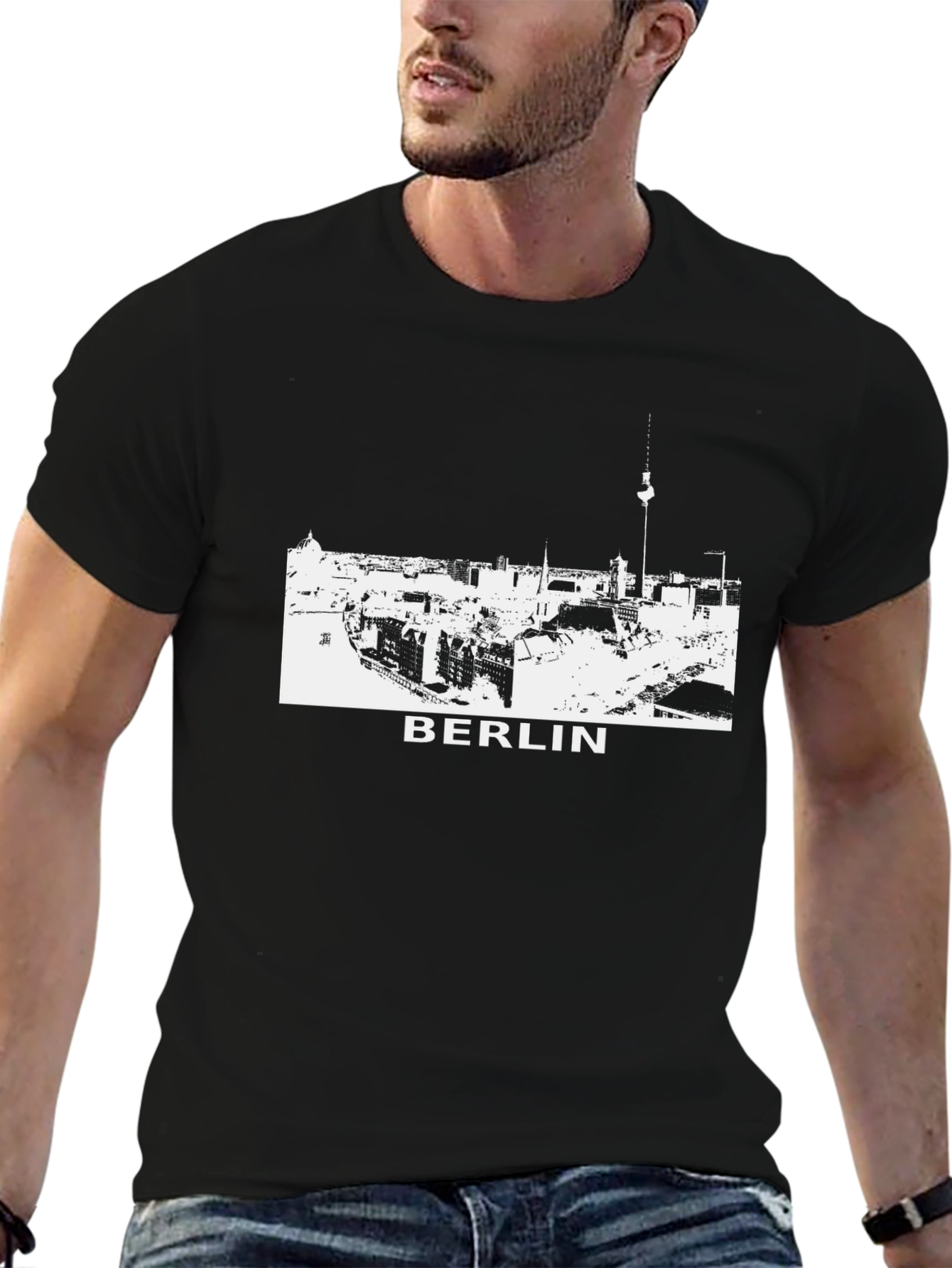 Berlin Skyline Graphic T-Shirt - Black