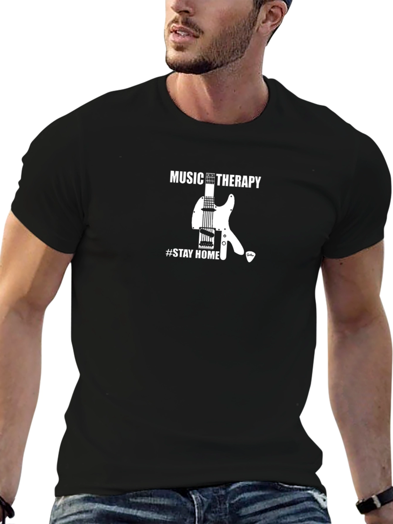 Music Therapy T-Shirt - Stay Home Play Guitar!