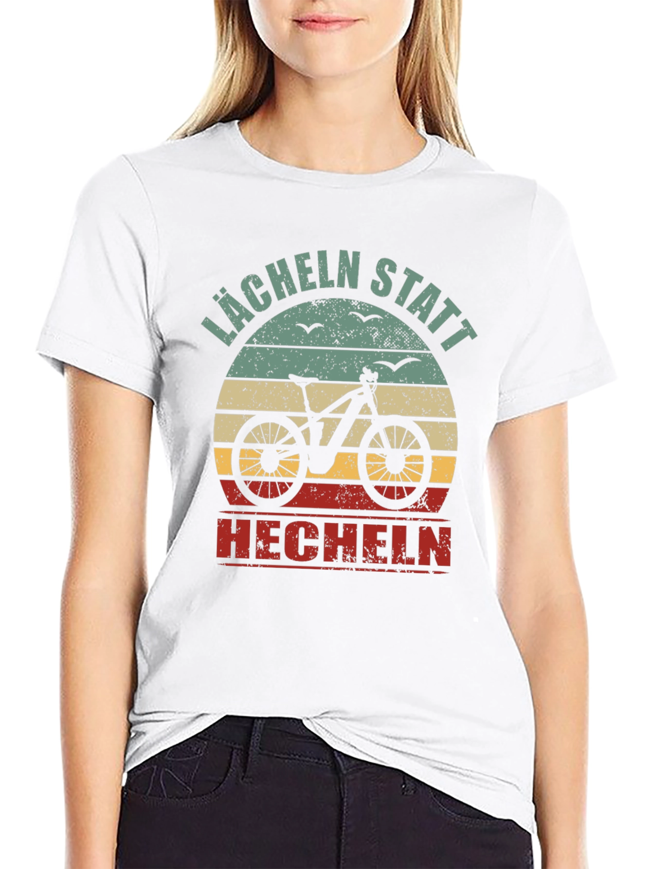 Lächeln Statt Hecheln Retro E-Bike T-Shirt