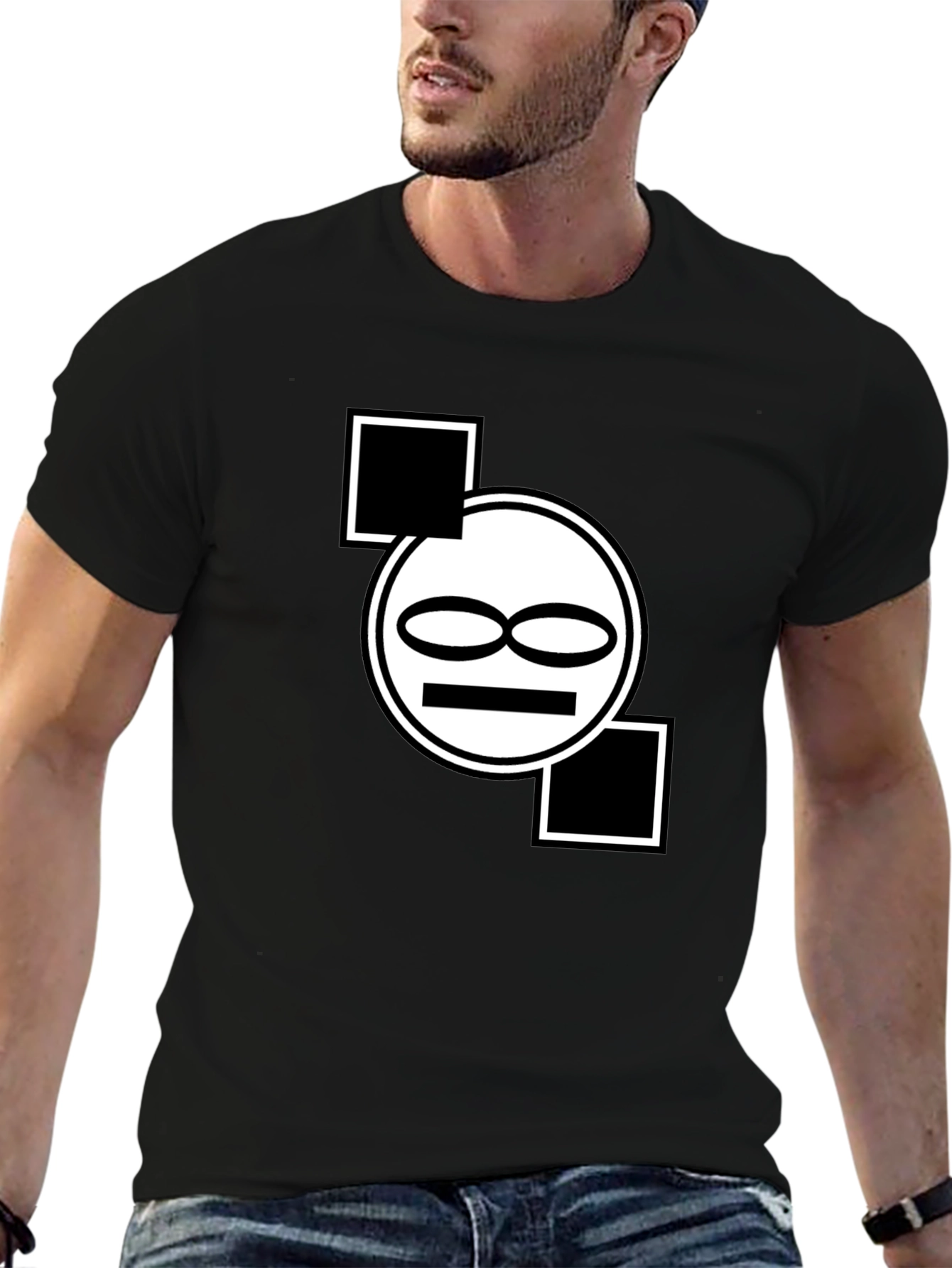 Abstract Graphic Print Black T-Shirt