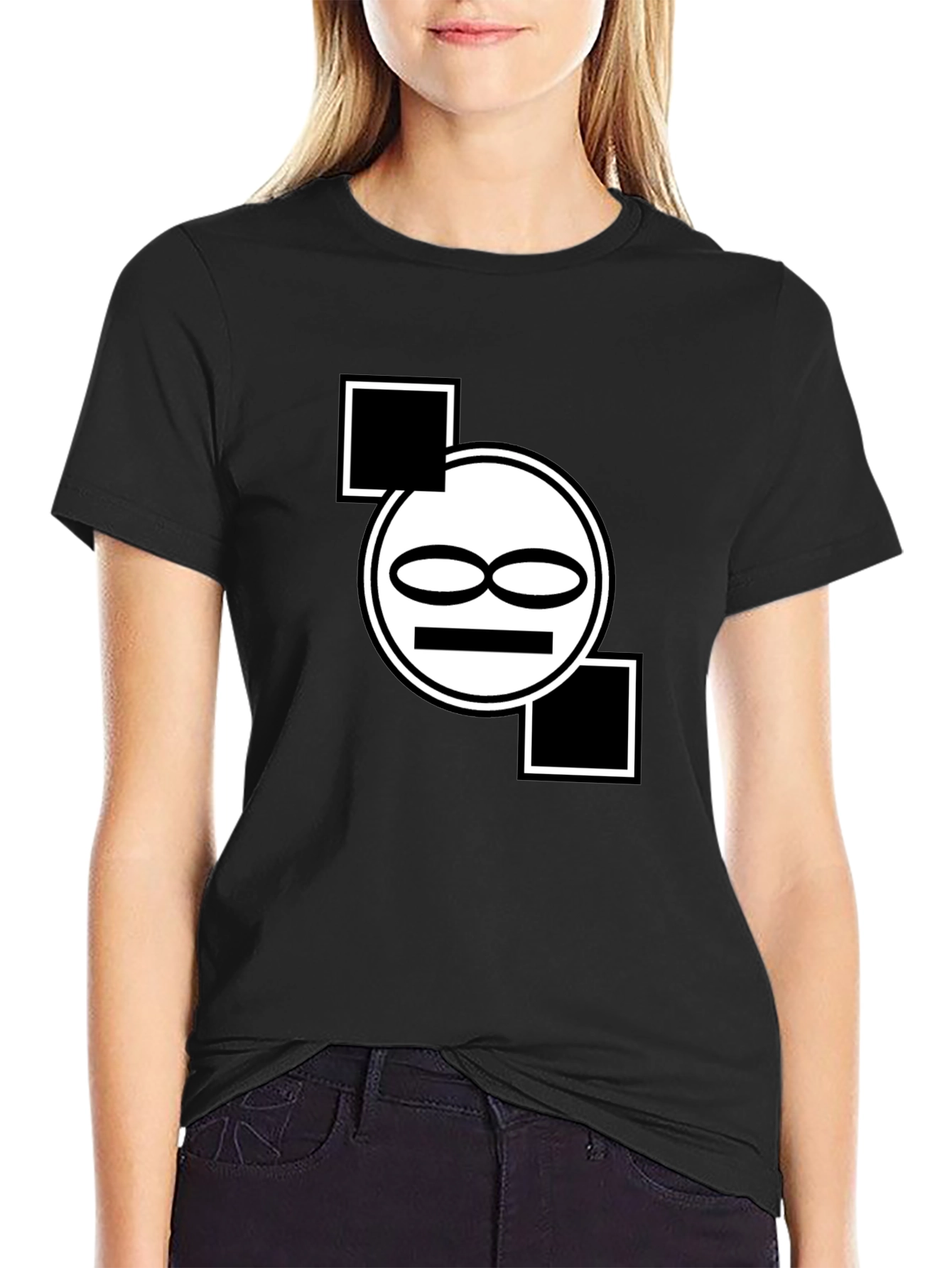 Abstract Graphic Print Black T-Shirt