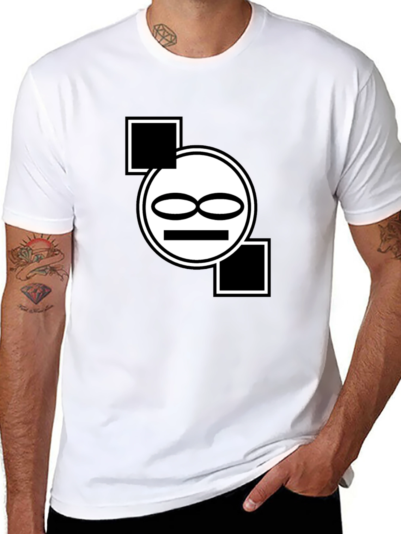 Abstract Graphic Print Black T-Shirt