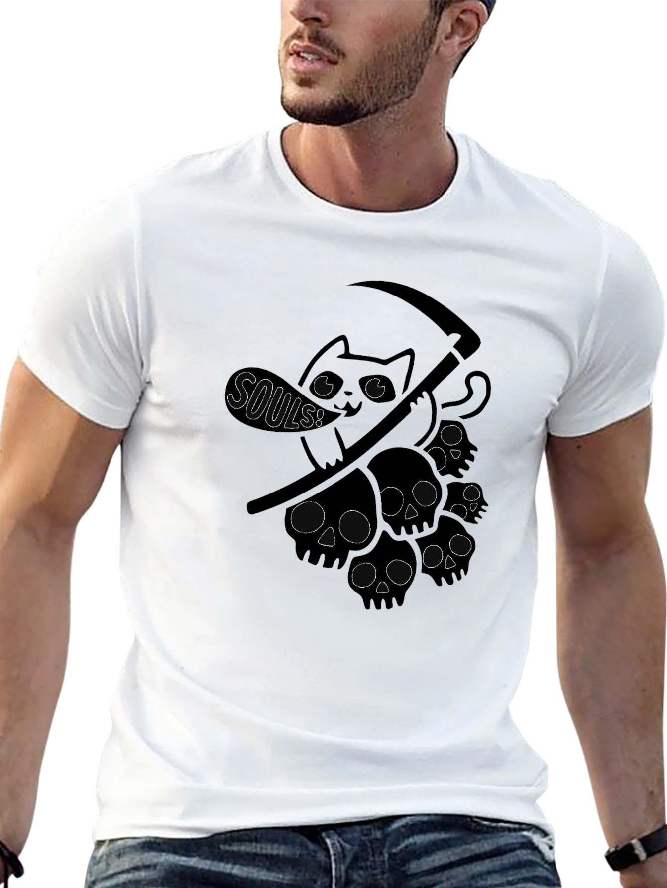 Grim Reaper Cat T-Shirt - Soul Collector