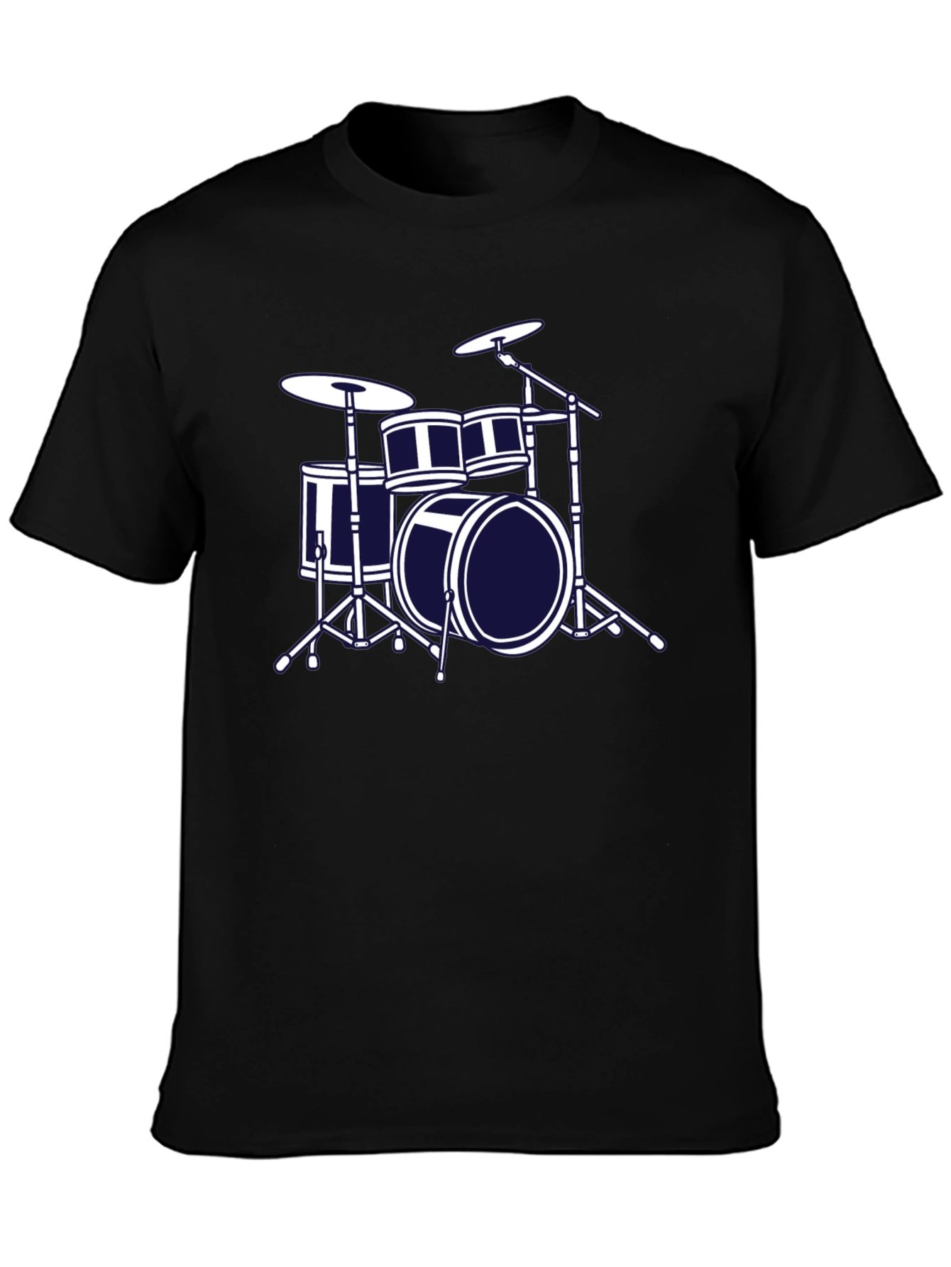 Drum Set Graphic Tee - Musicians Black T-Shirt