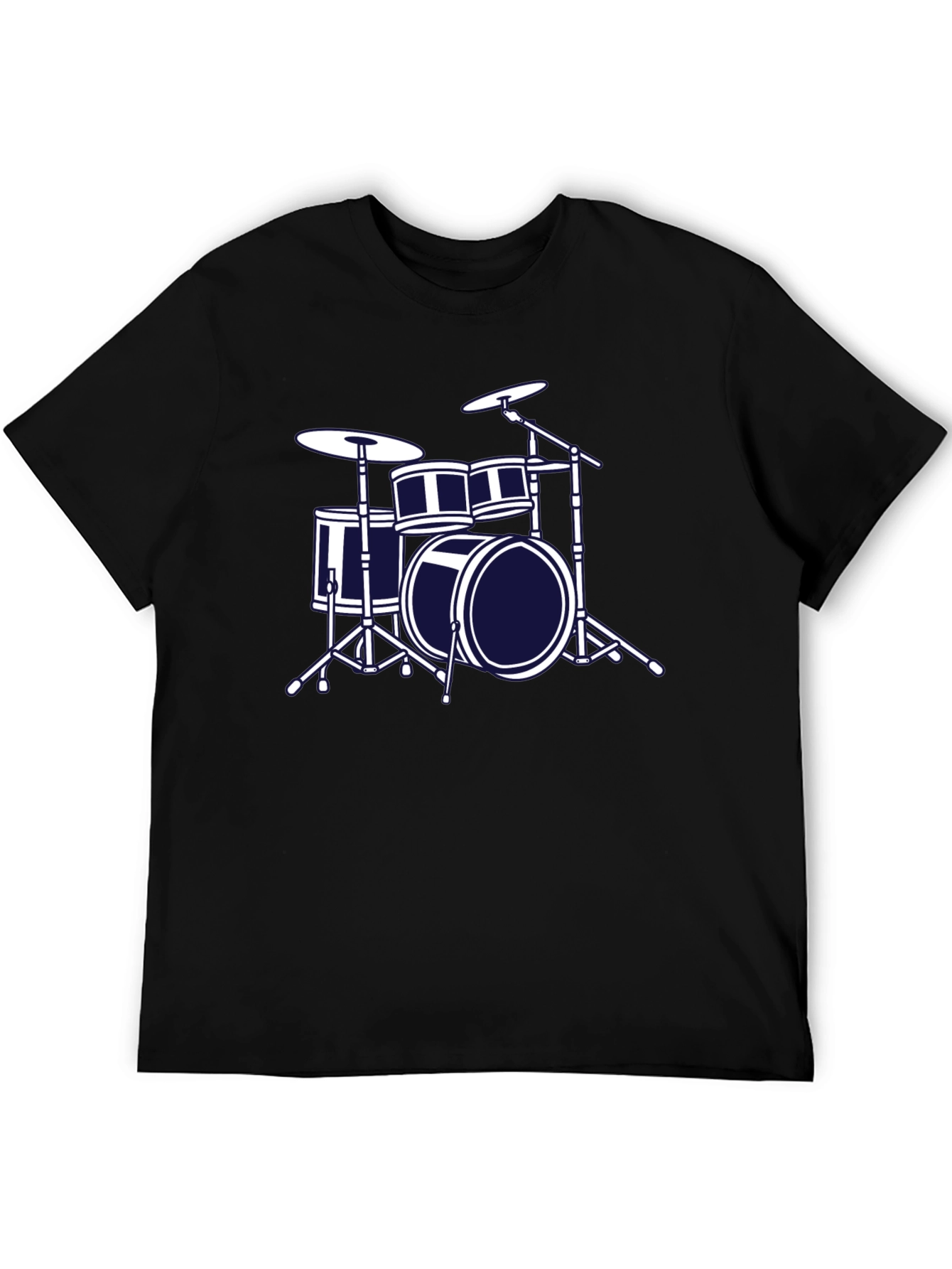 Drum Set Graphic Tee - Musicians Black T-Shirt
