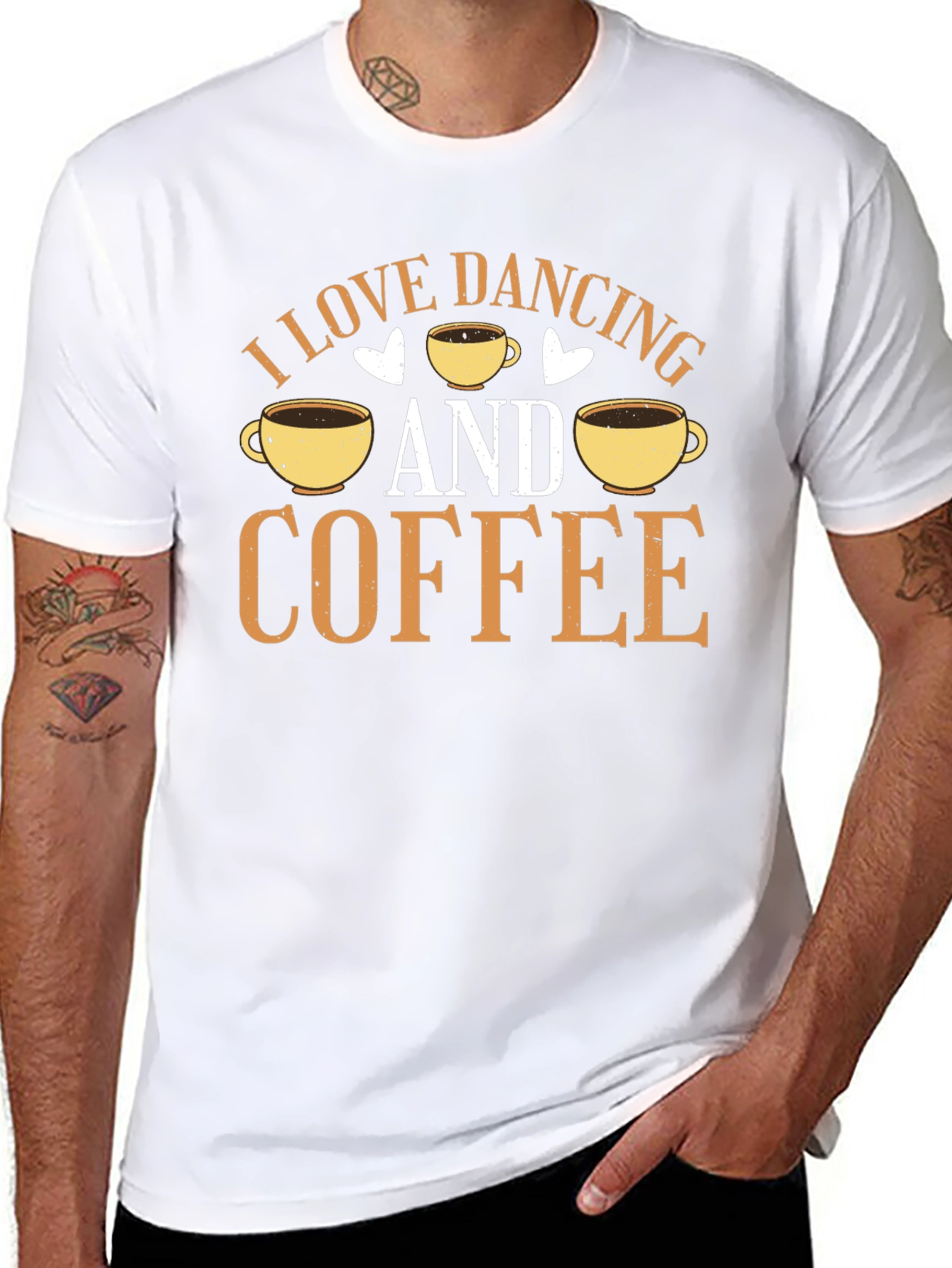 Dancing & Coffee T-Shirt - Mens Black Graphic Tee