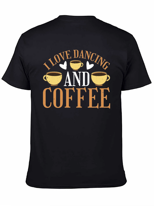 Dancing & Coffee T-Shirt - Mens Black Graphic Tee