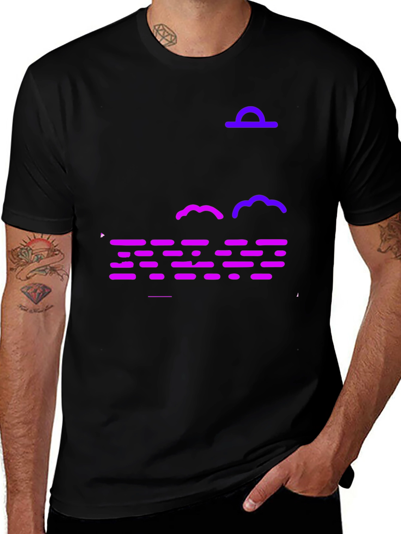 Abstract Nightscape T-Shirt - Black