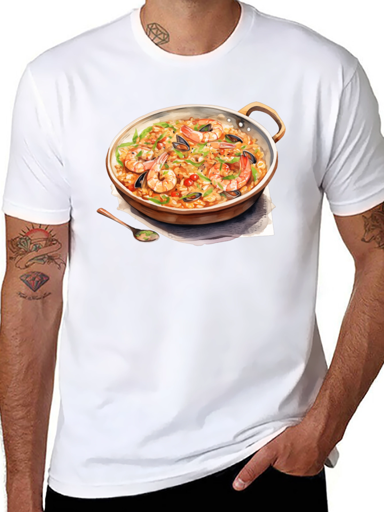 Paella Print T-Shirt - Foodie Fashion