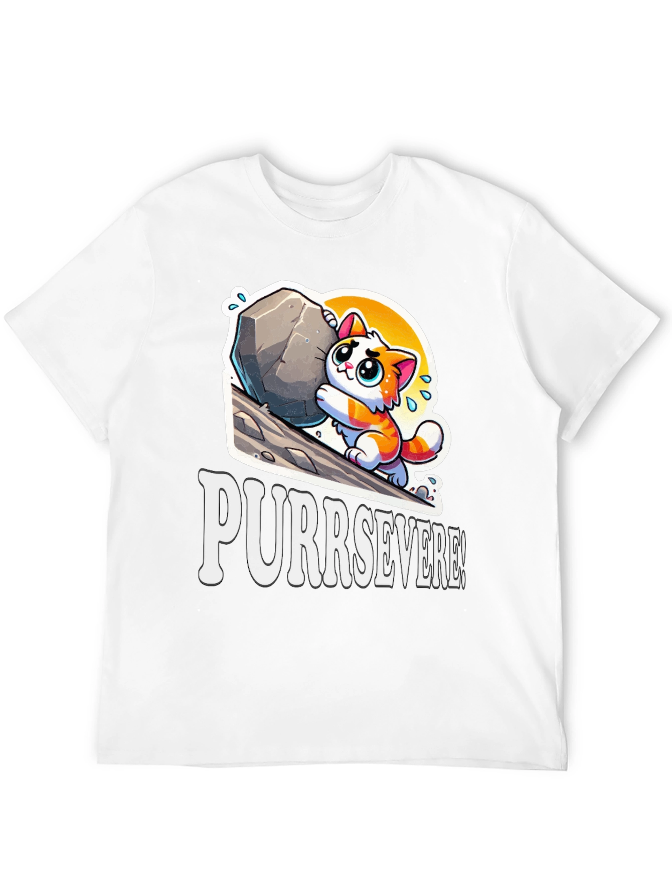 Purrsevere Cat T-Shirt - Funny Graphic Tee