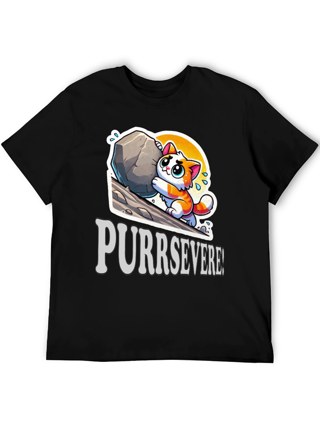 Purrsevere Cat T-Shirt - Funny Graphic Tee