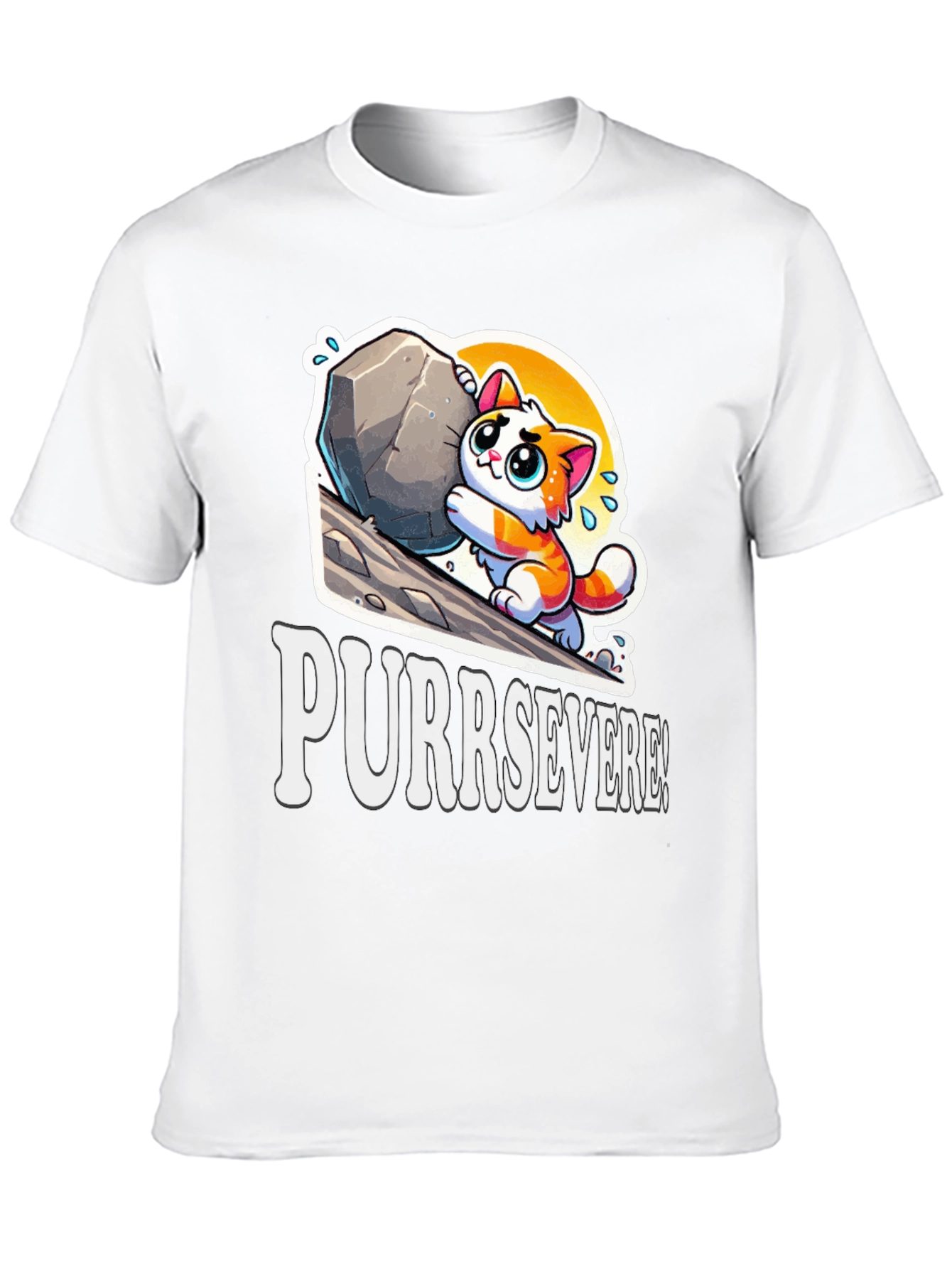 Purrsevere Cat T-Shirt - Funny Graphic Tee
