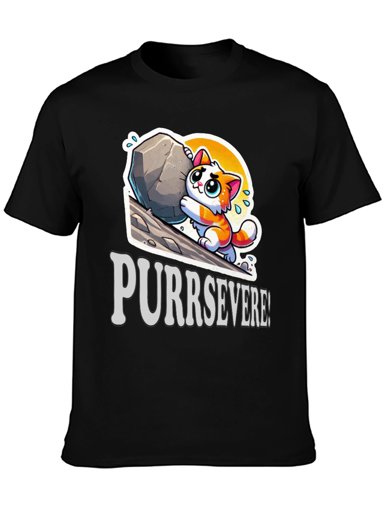 Purrsevere Cat T-Shirt - Funny Graphic Tee