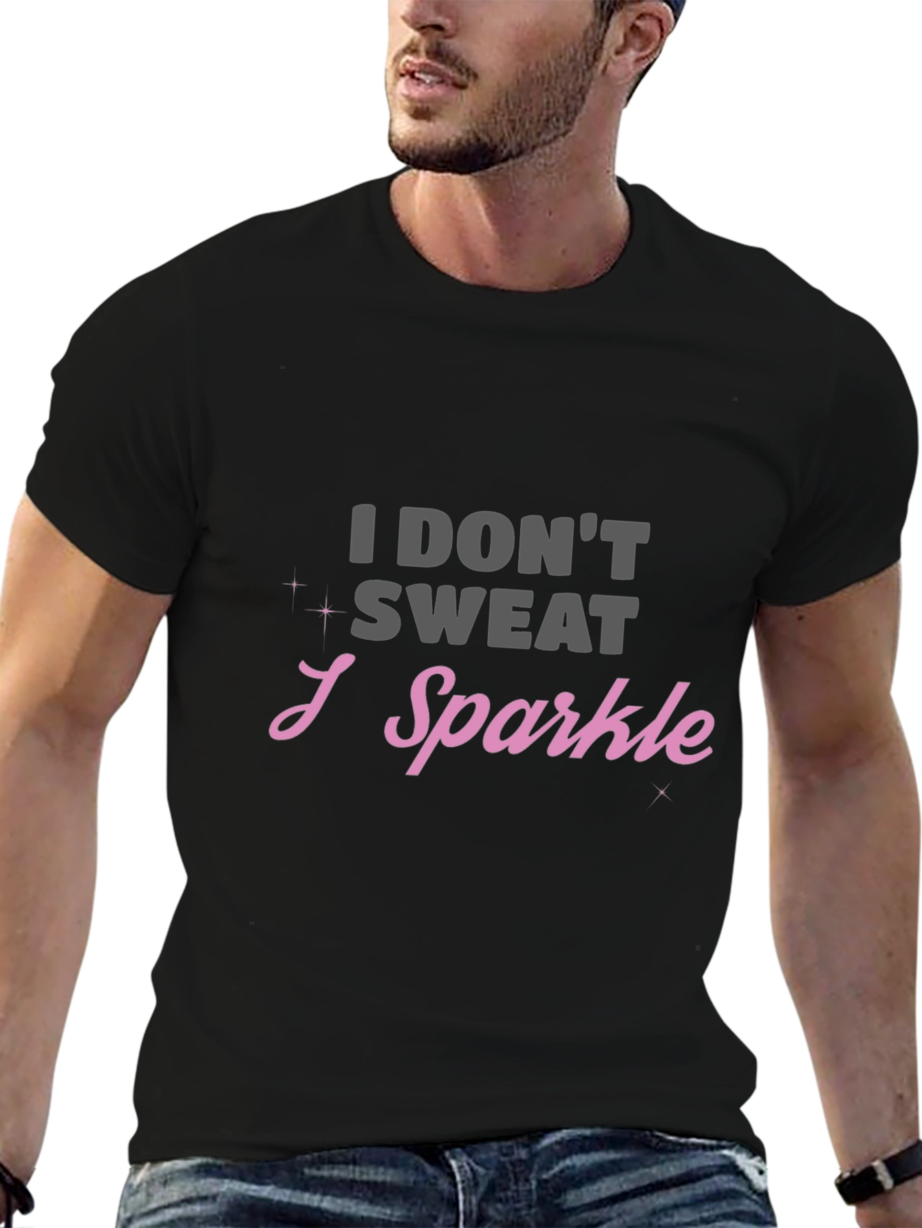 Sparkle Statement Tee - I Dont Sweat I Sparkle