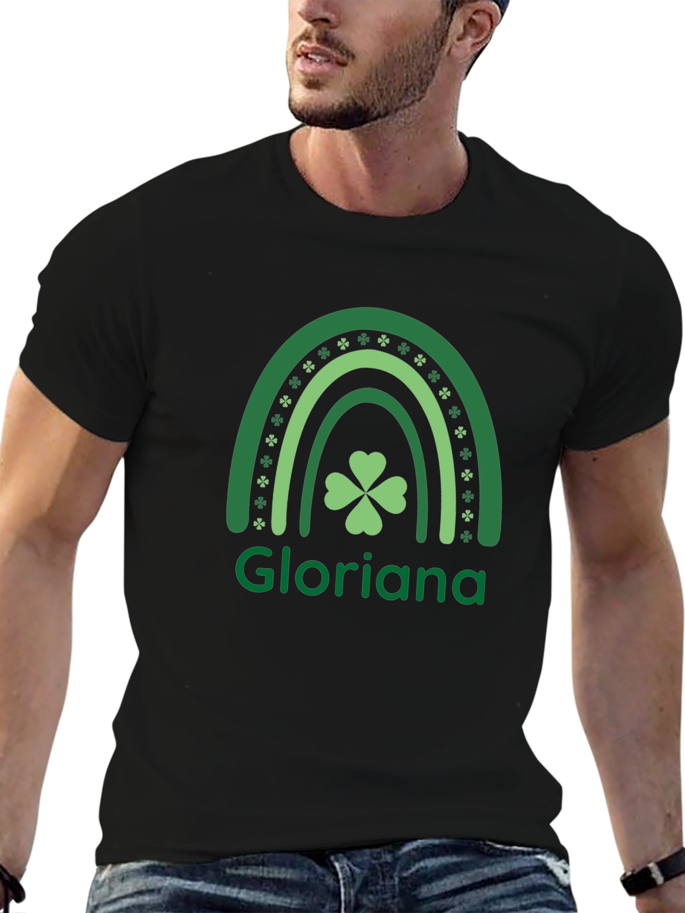 Gloriana Rainbow Shamrock St. Patricks Day T-Shirt