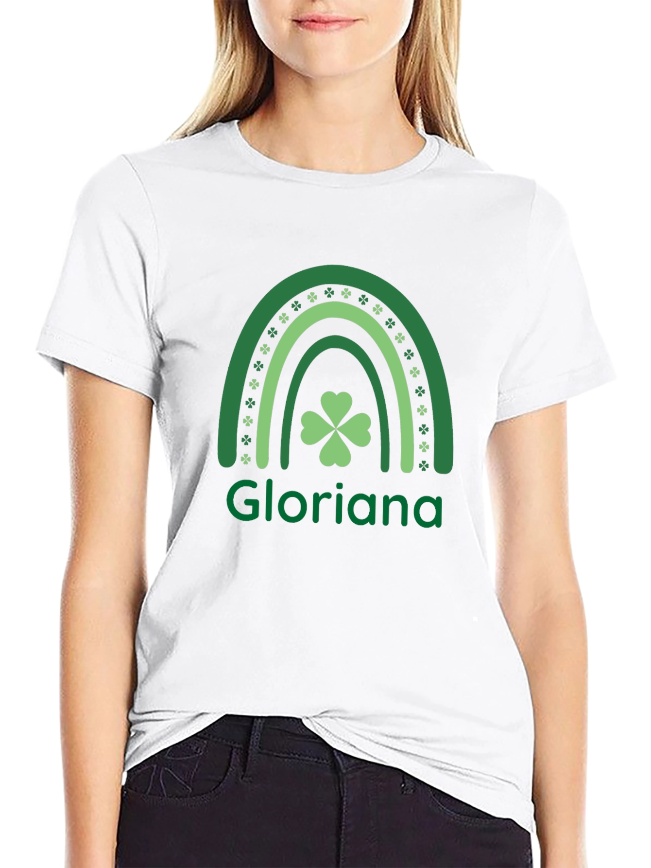 Gloriana Rainbow Shamrock St. Patricks Day T-Shirt