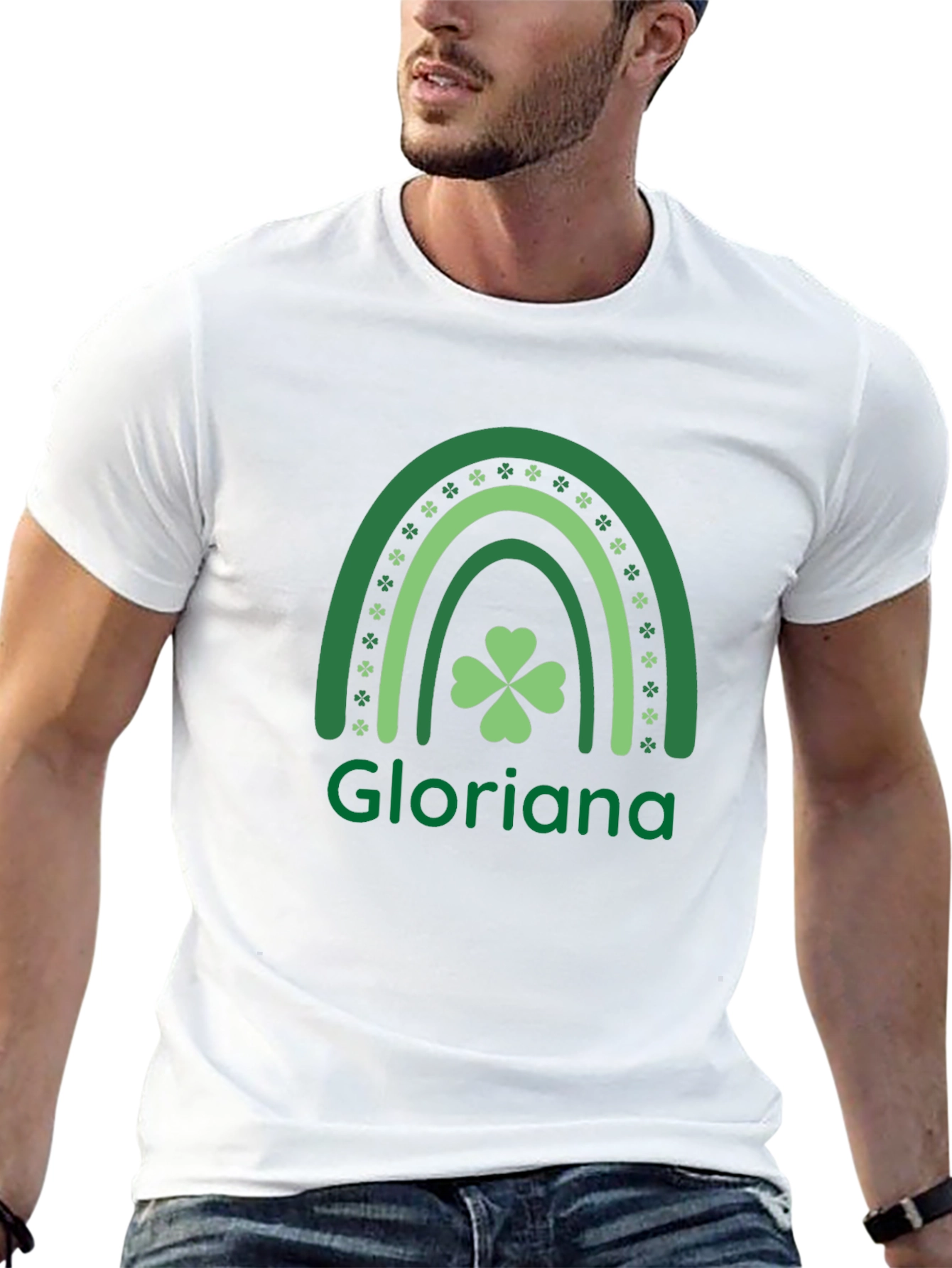 Gloriana Rainbow Shamrock St. Patricks Day T-Shirt