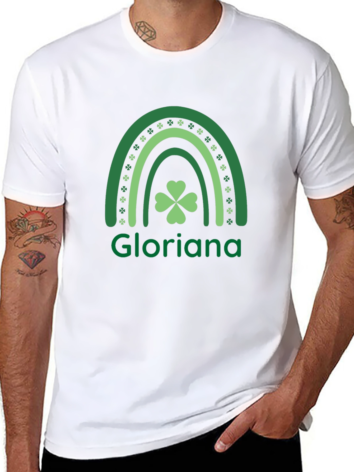Gloriana Rainbow Shamrock St. Patricks Day T-Shirt