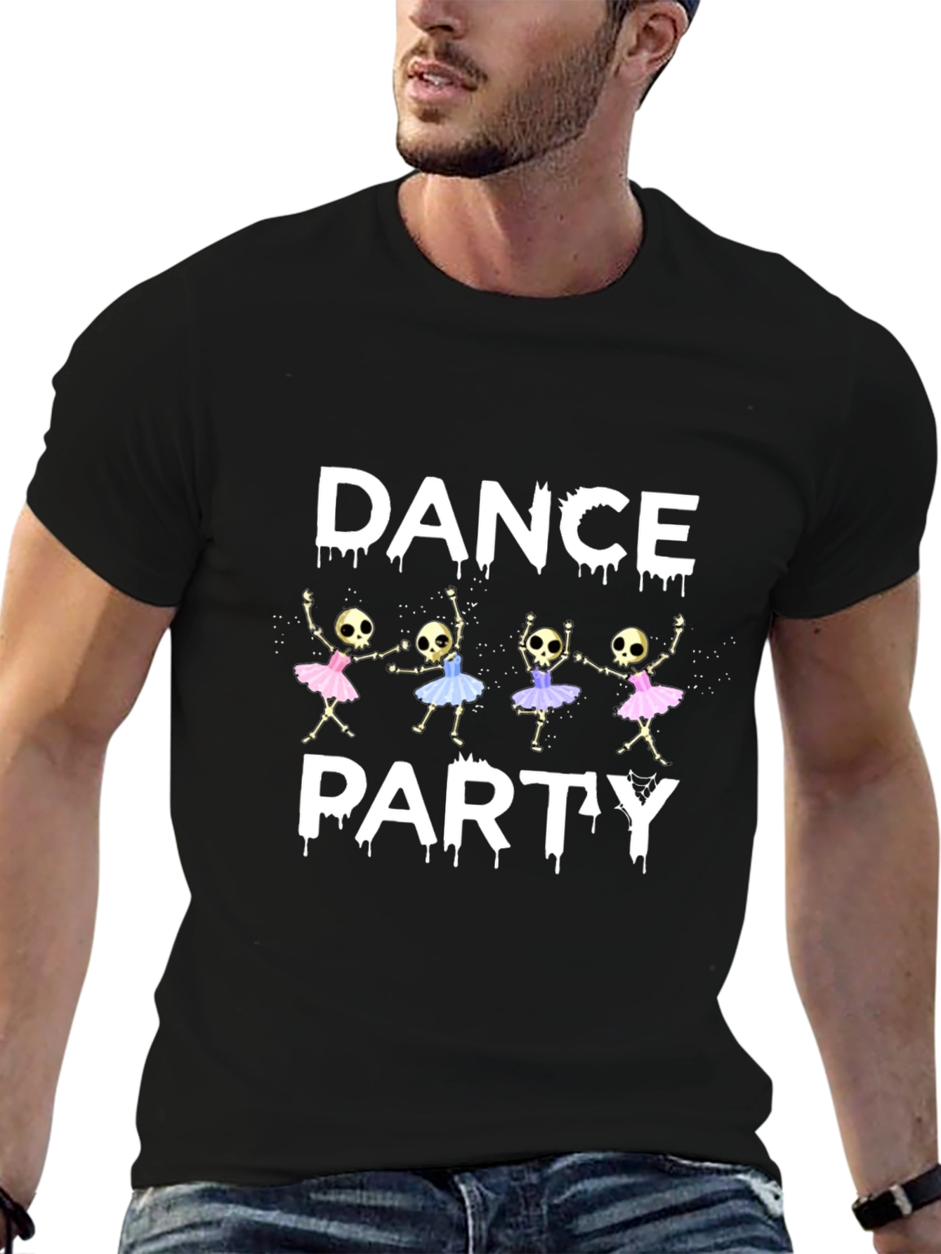 Dance Party Skeleton Graphic T-Shirt