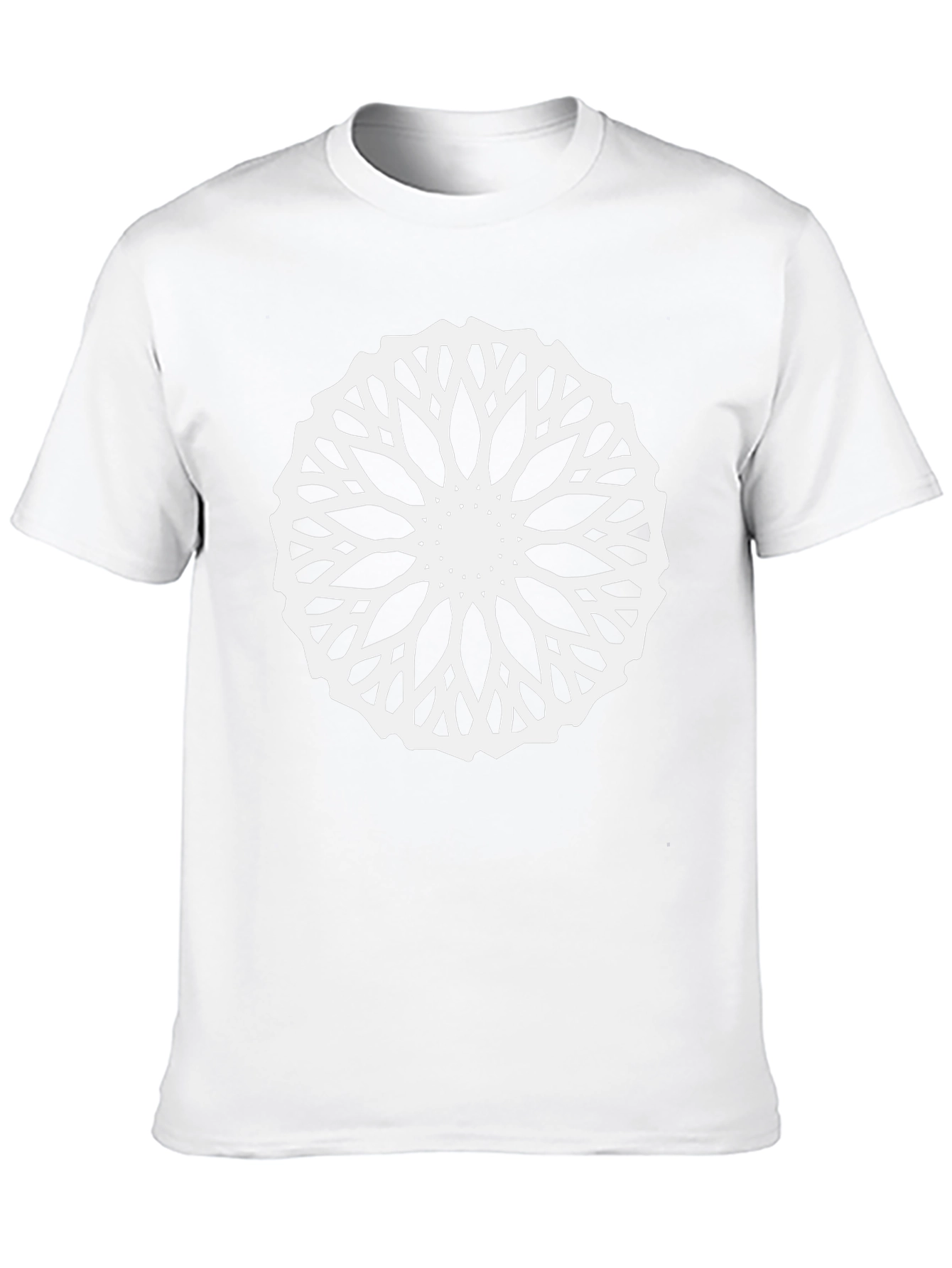 Black T-Shirt with Geometric Mandala Design
