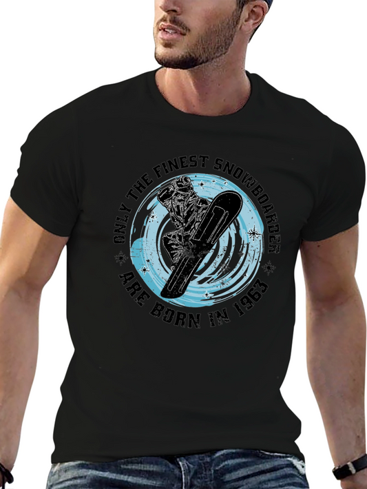 Finest Snowboarder Born in 1963 - Black T-Shirt