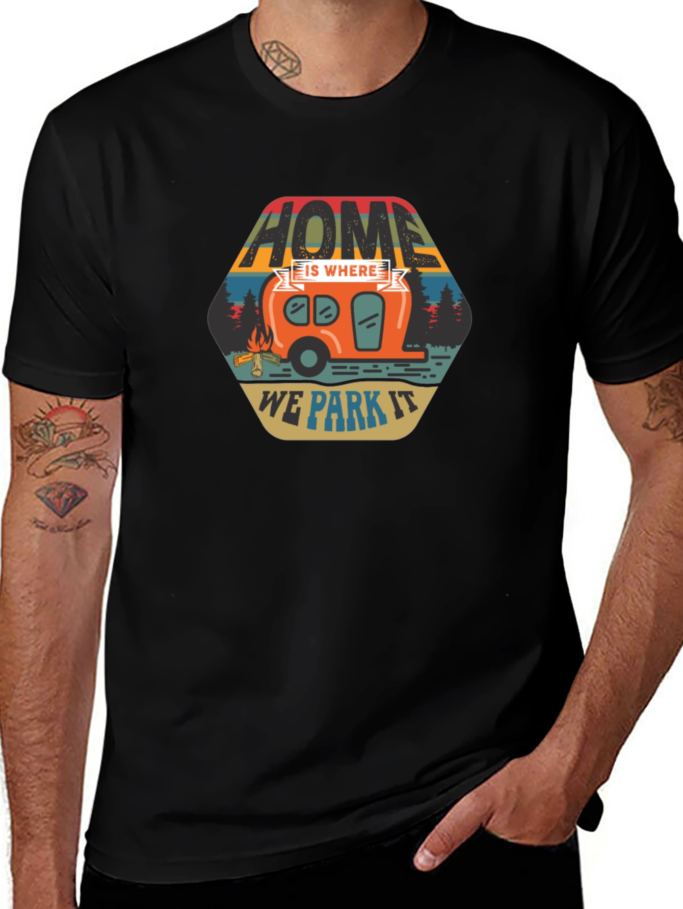 Home Is Where We Park It Camping T-Shirt