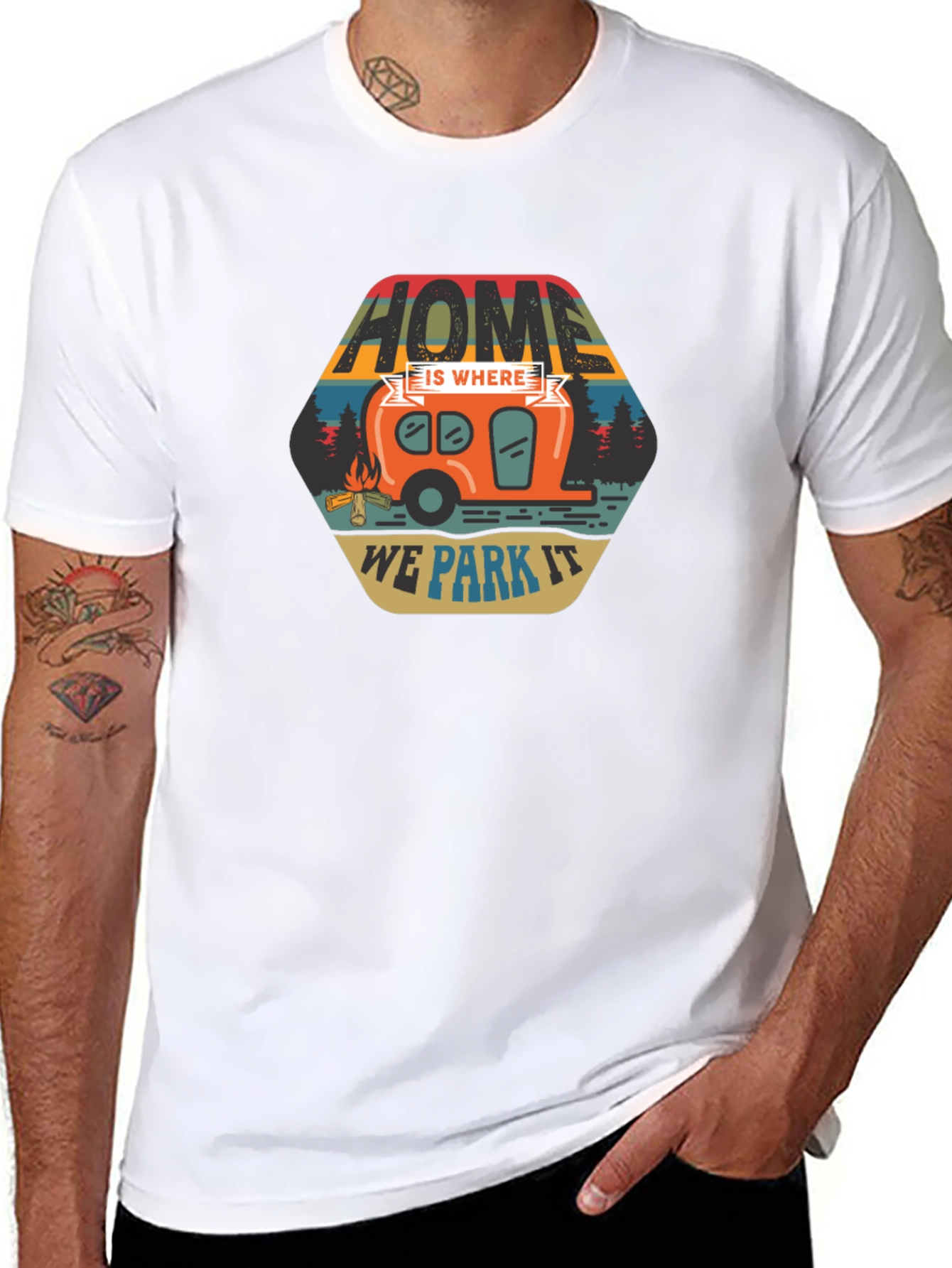 Home Is Where We Park It Camping T-Shirt