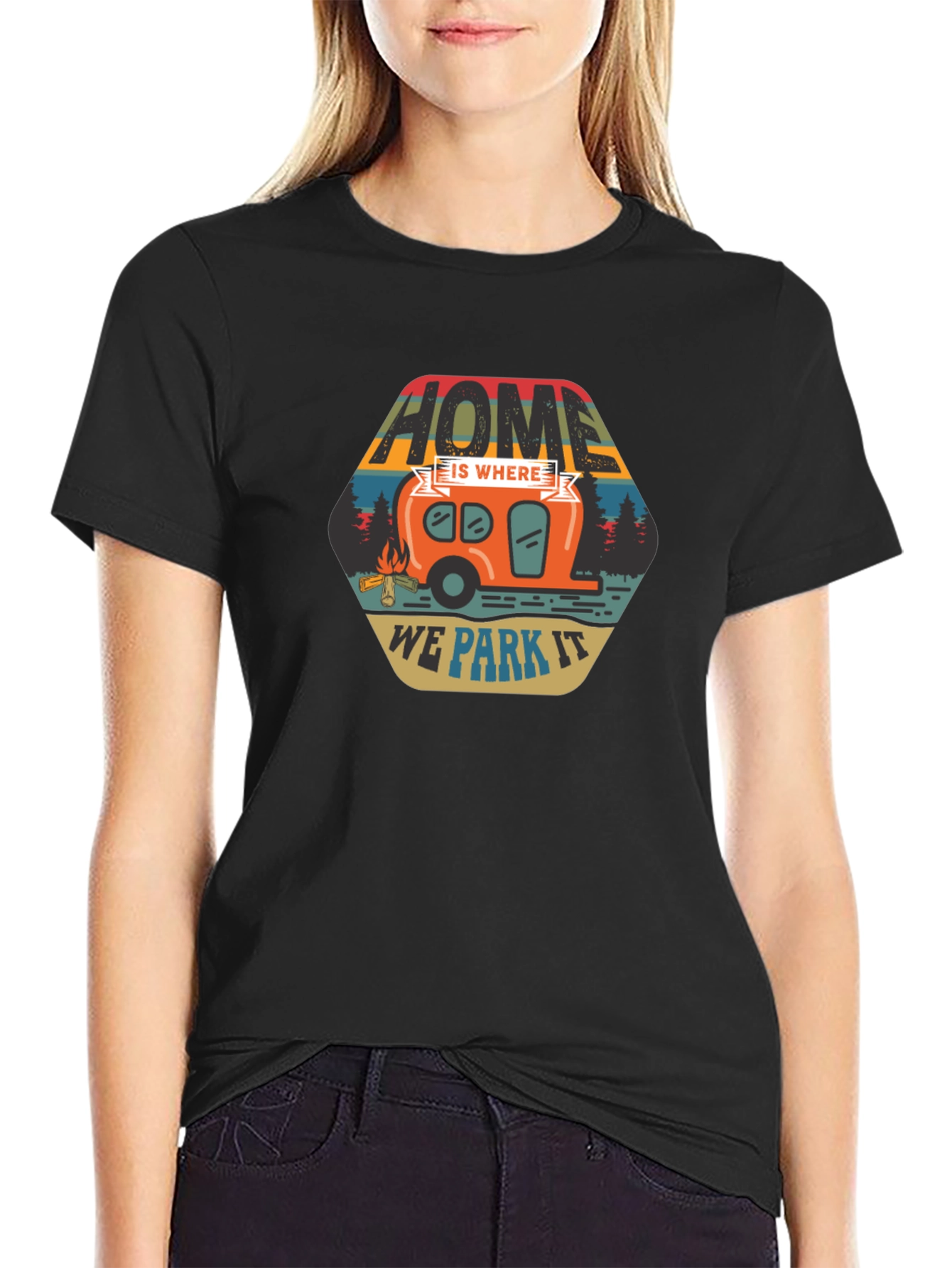 Home Is Where We Park It Camping T-Shirt