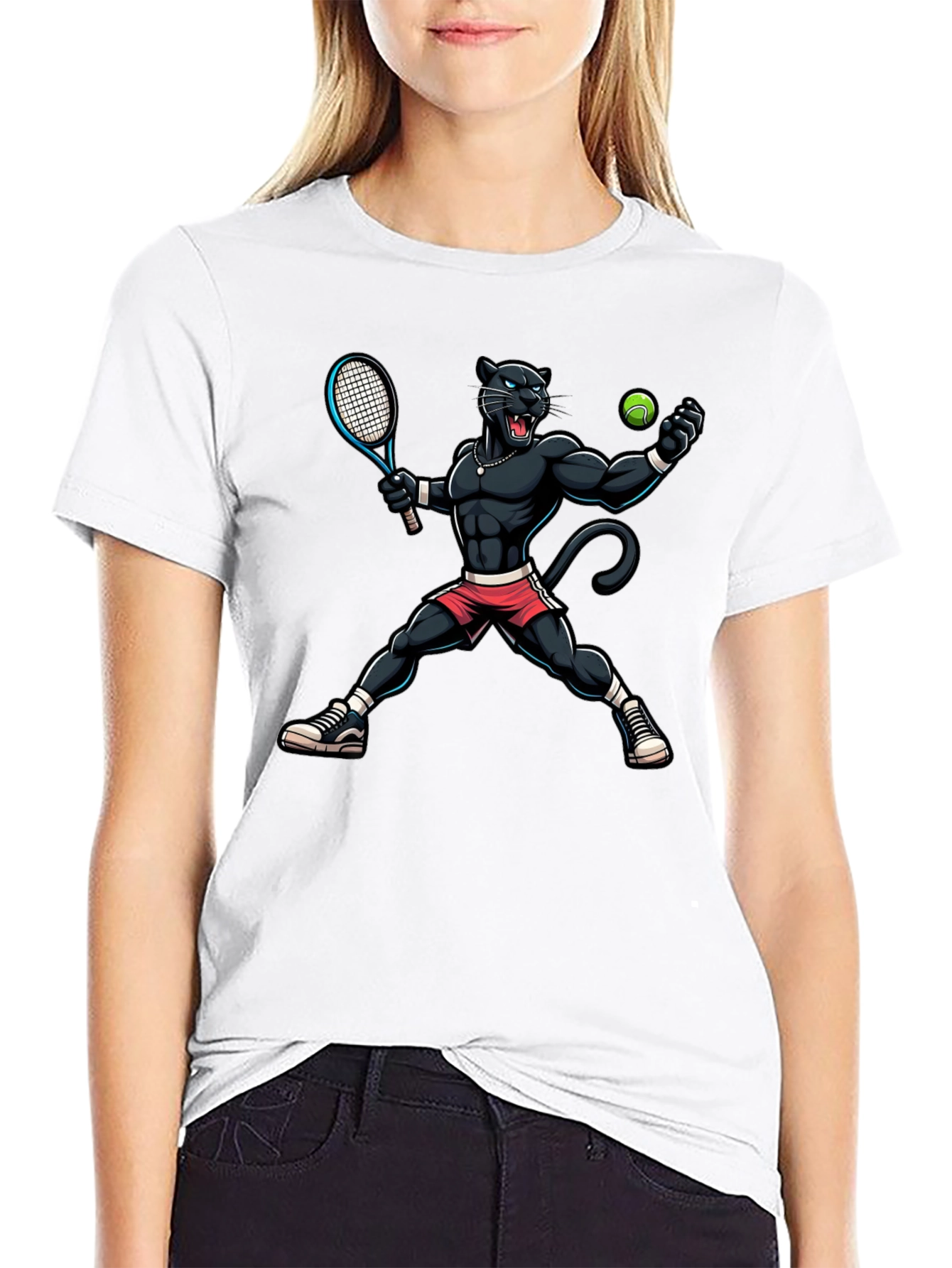 Black Panther Tennis Graphic Tee