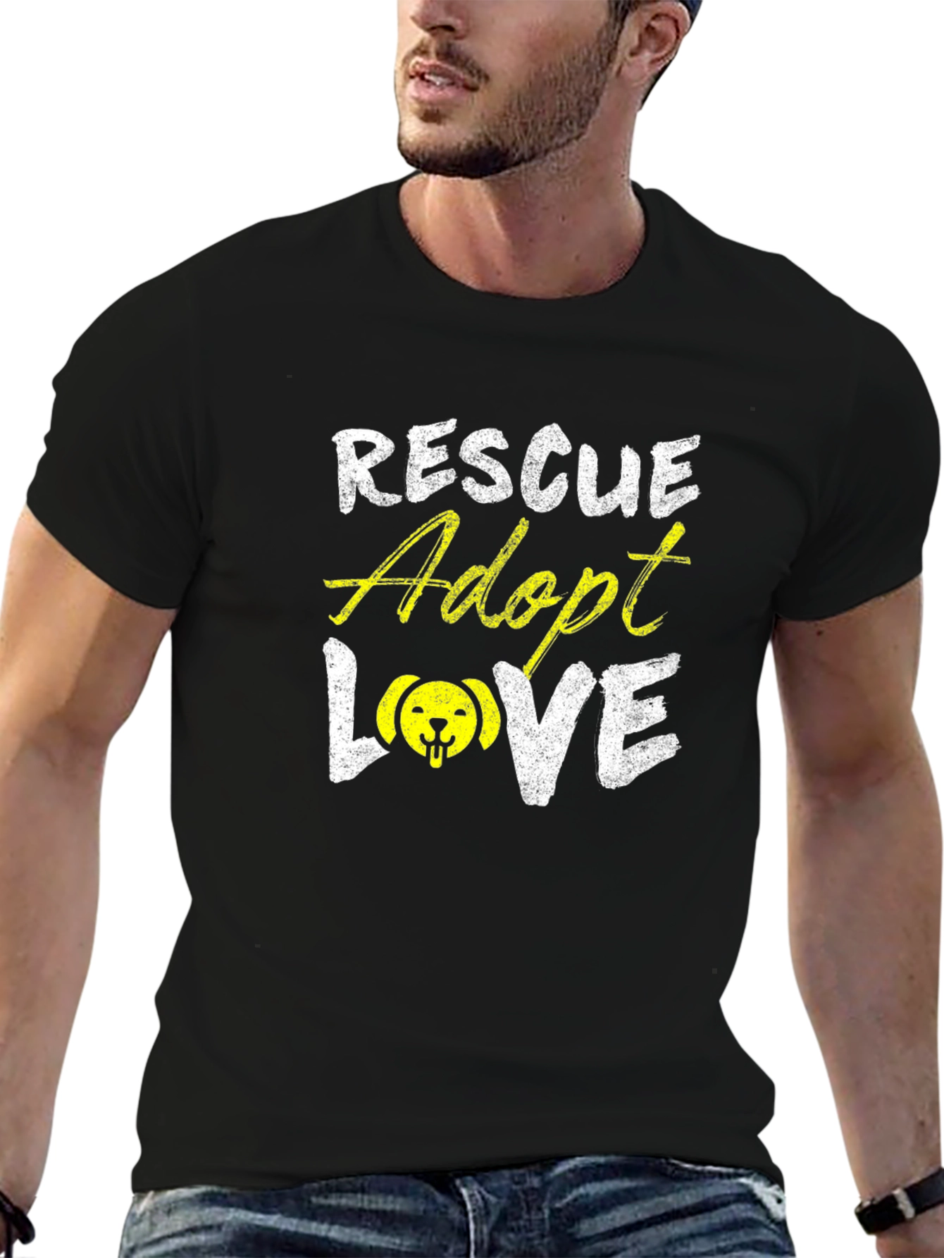 Rescue Adopt Love T-Shirt - Dog Lover Tee