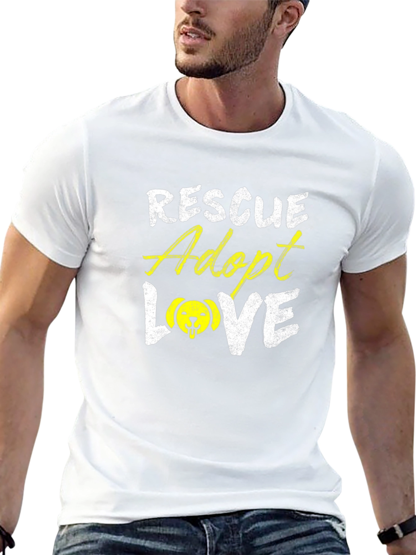 Rescue Adopt Love T-Shirt - Dog Lover Tee