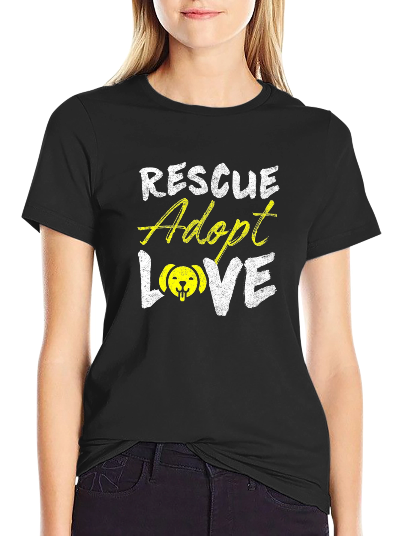 Rescue Adopt Love T-Shirt - Dog Lover Tee