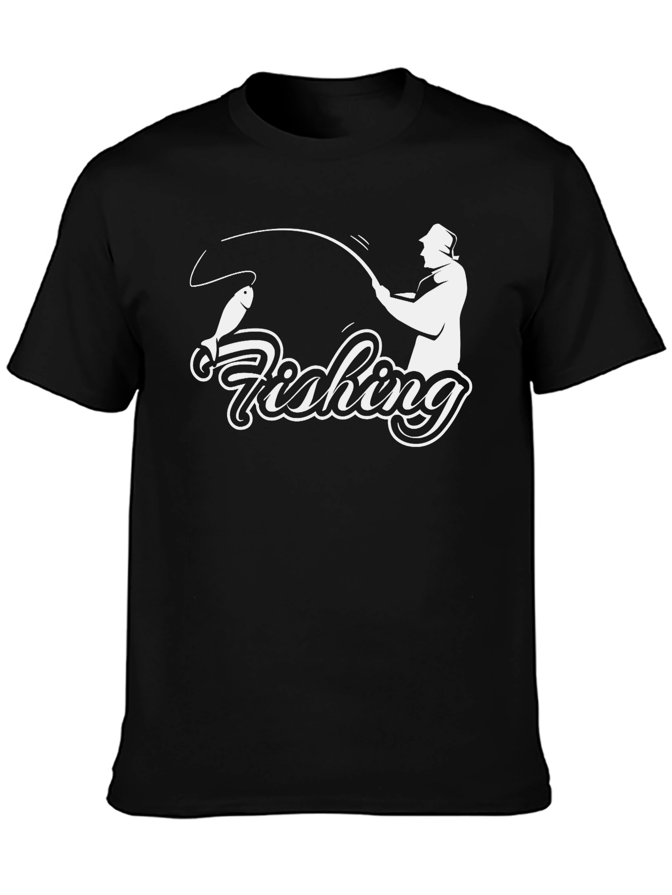 Fishing Graphic Tee - Mens Black T-Shirt