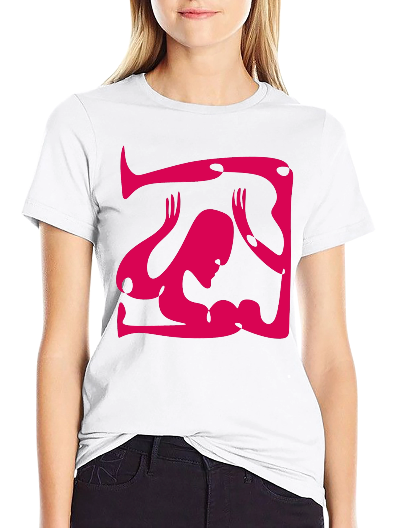 Abstract Graphic Tee - Unique Design Black Cotton Shirt