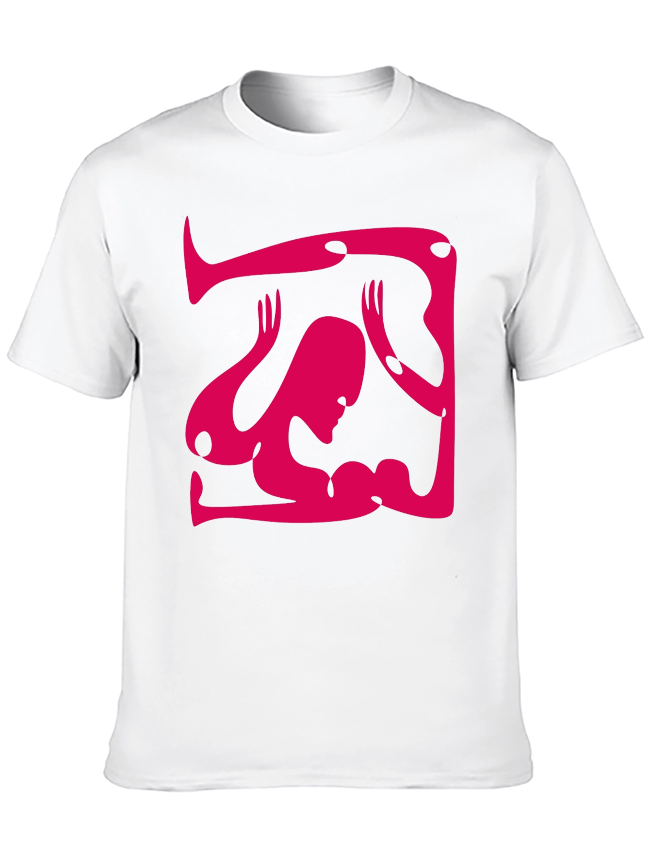 Abstract Graphic Tee - Unique Design Black Cotton Shirt