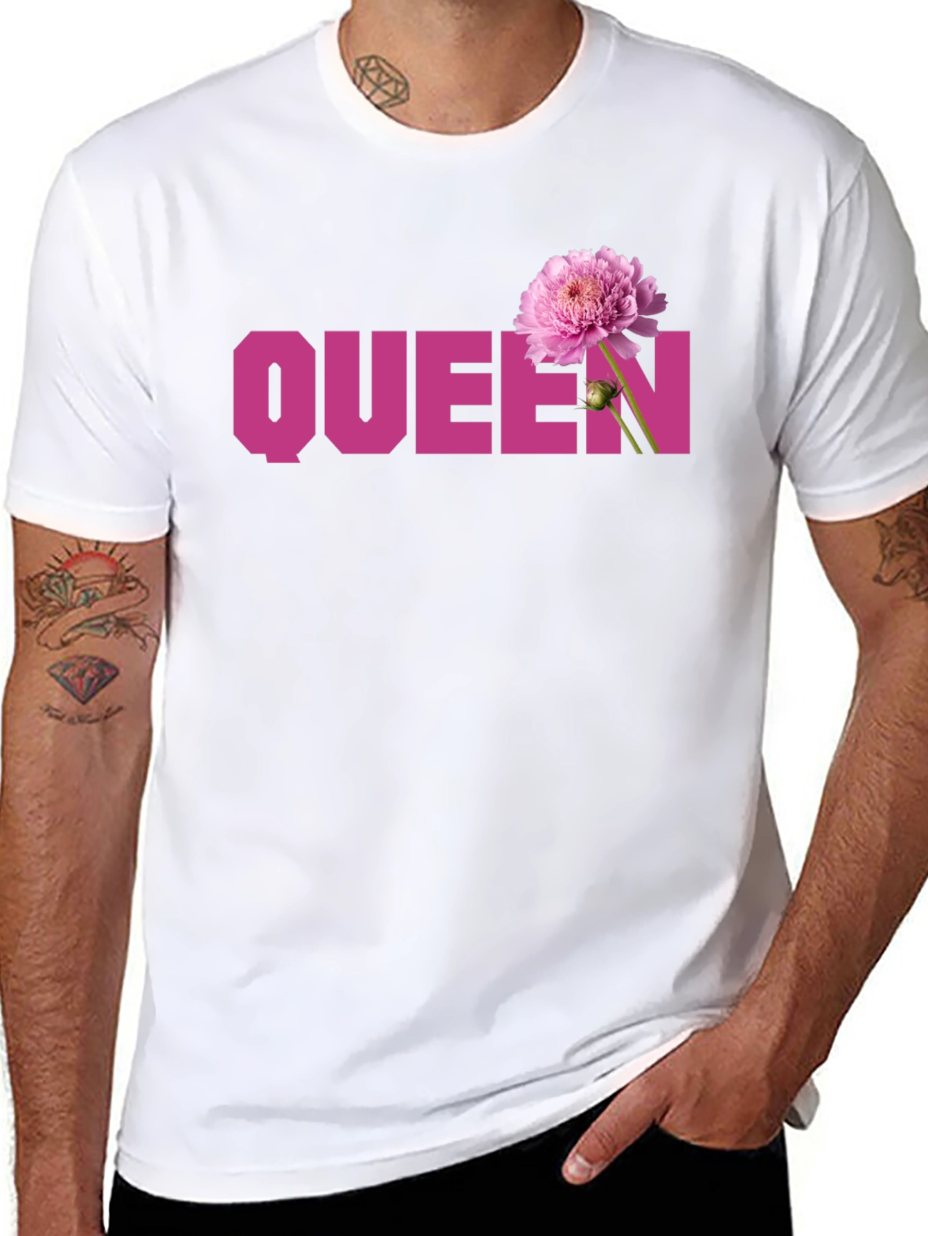 Queen Flower Graphic Tee - Stylish Womens T-Shirt
