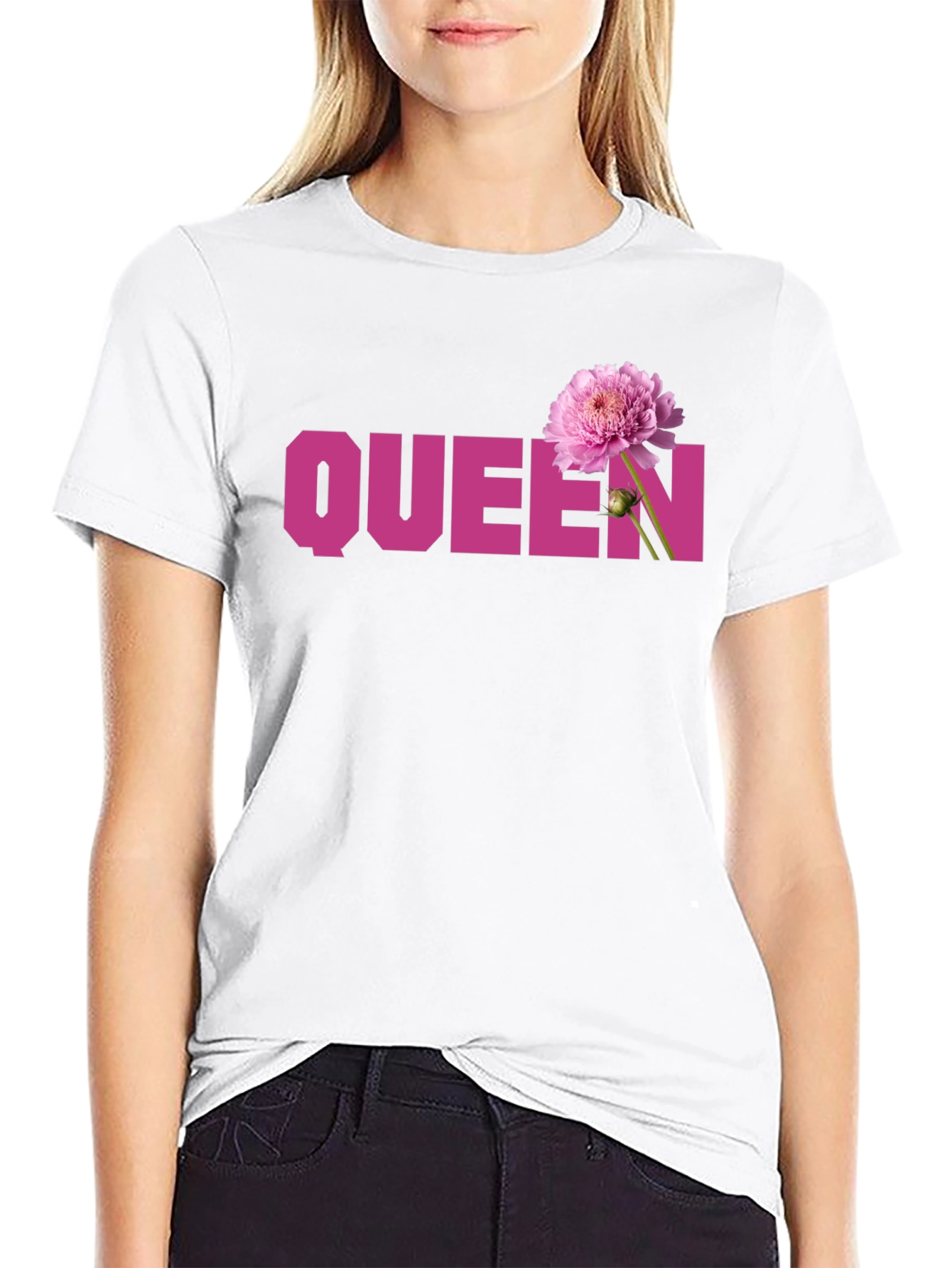 Queen Flower Graphic Tee - Stylish Womens T-Shirt