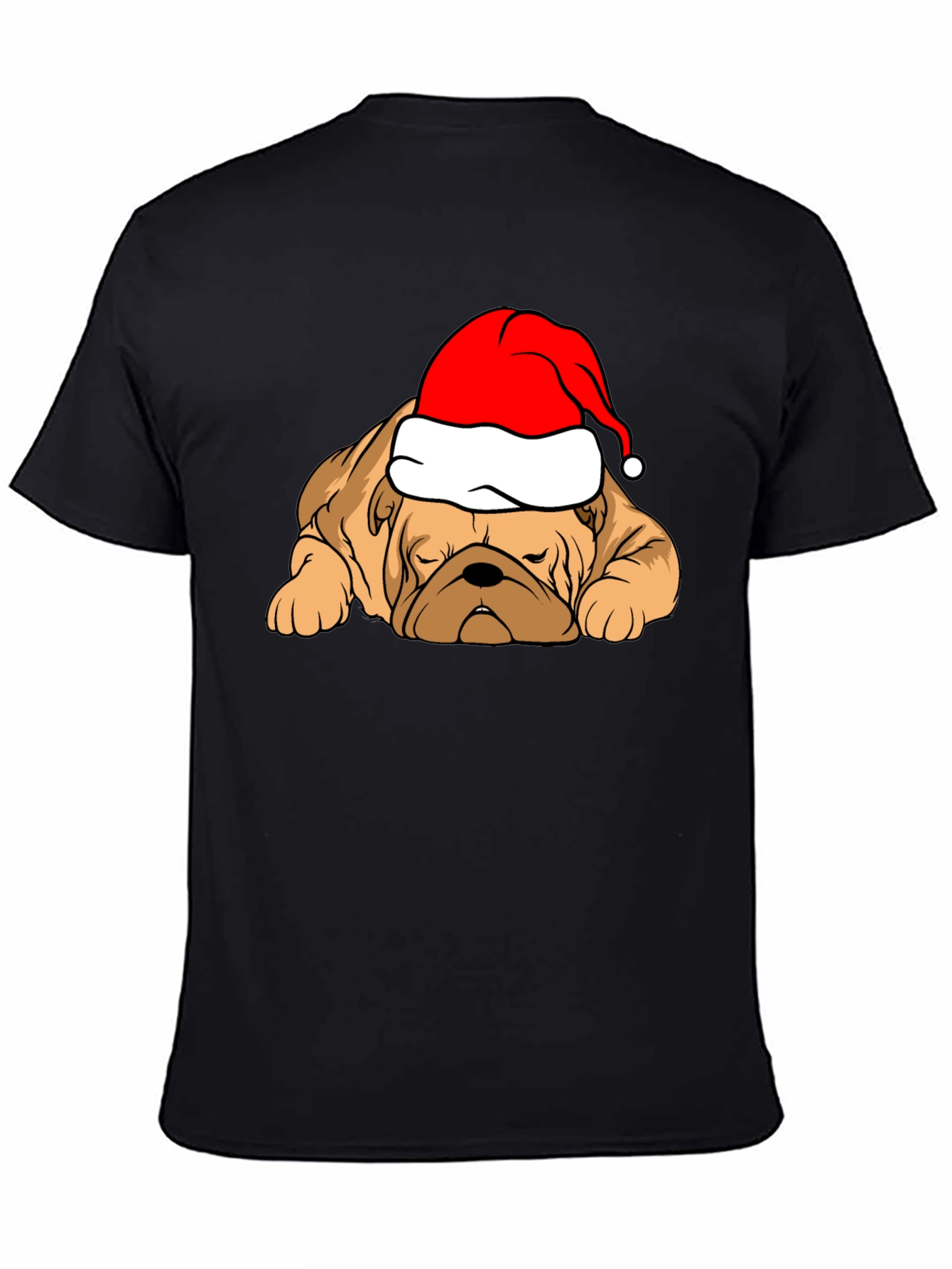 Festive Bulldog T-Shirt - Christmas Dog Tee