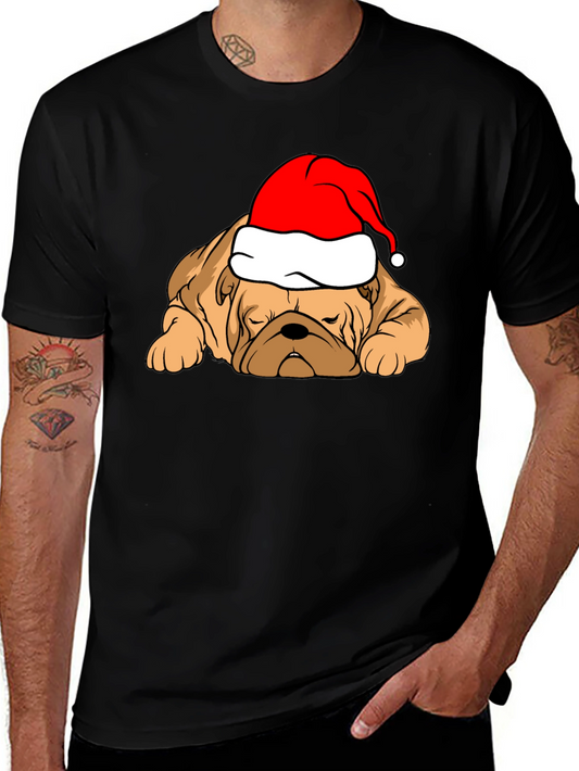 Festive Bulldog T-Shirt - Christmas Dog Tee