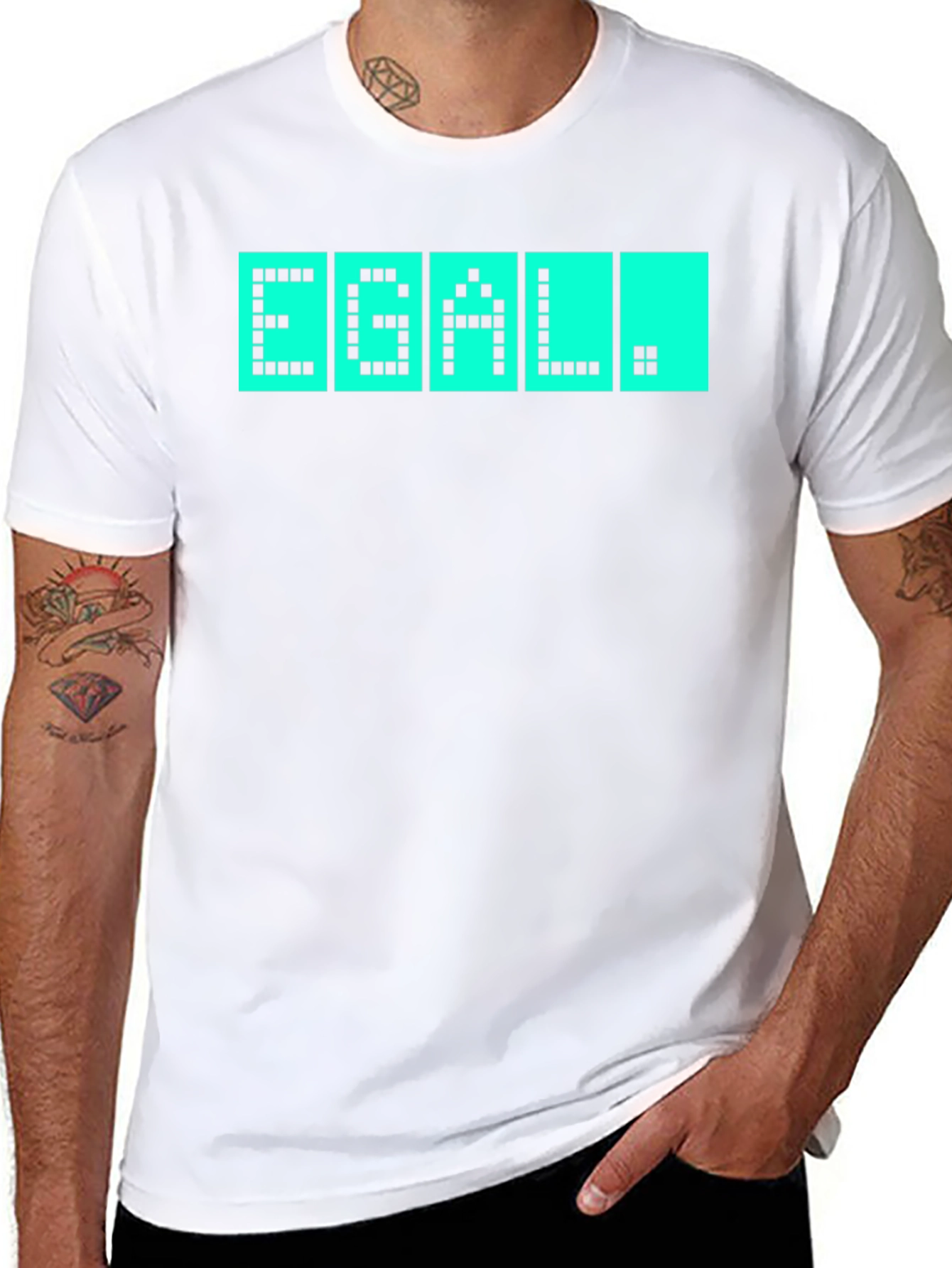 EGAL T-Shirt - Quirky Pixel Display Design