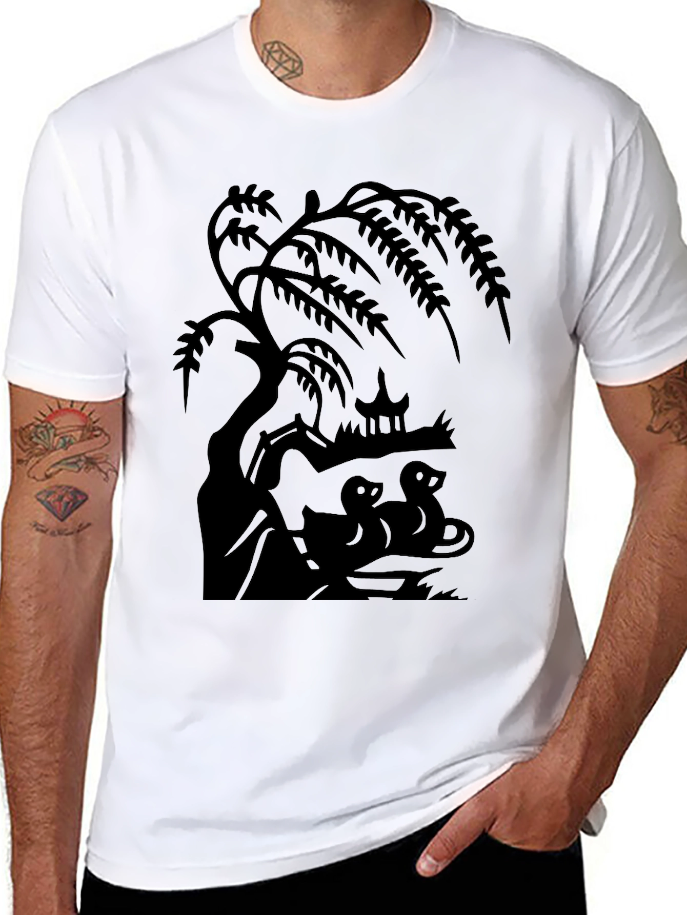 Nature Scene Black T-Shirt