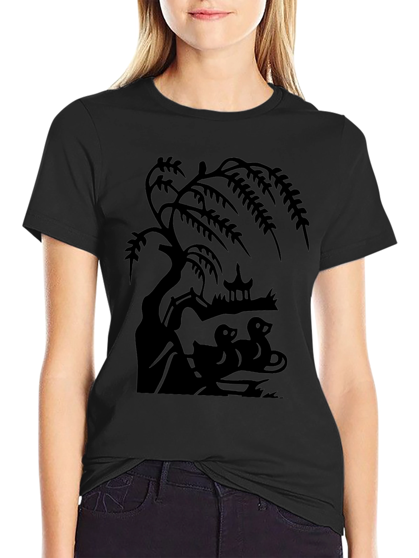 Nature Scene Black T-Shirt