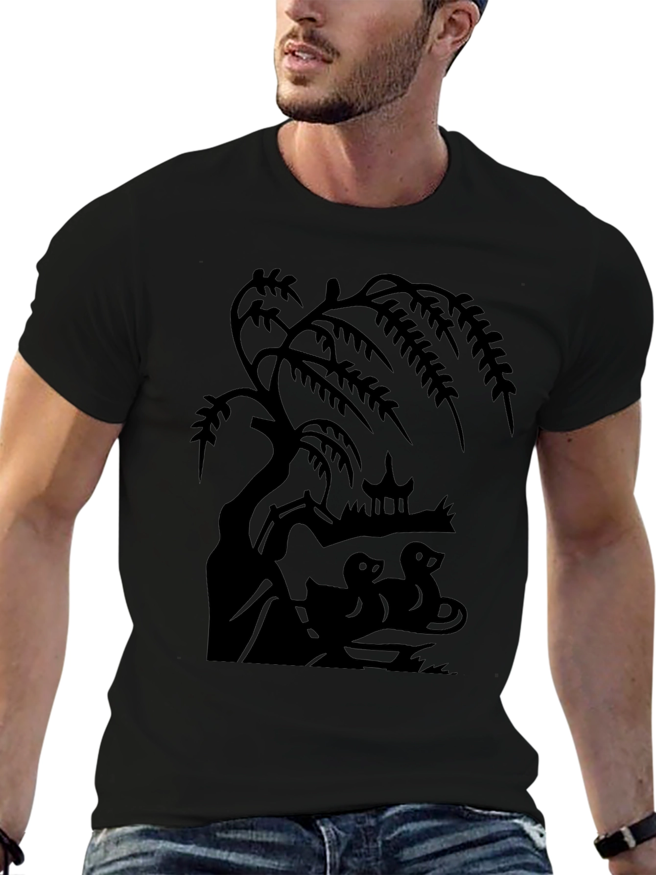 Nature Scene Black T-Shirt