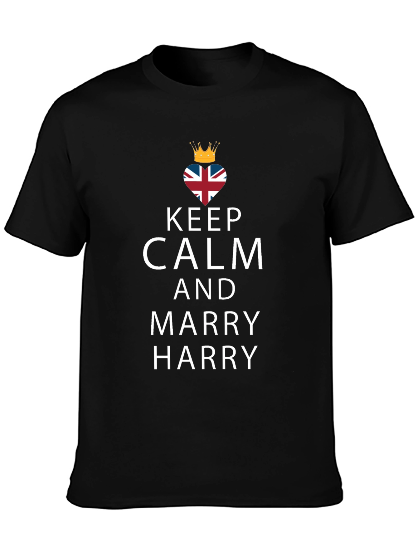 Keep Calm and Marry Harry Black T-Shirt