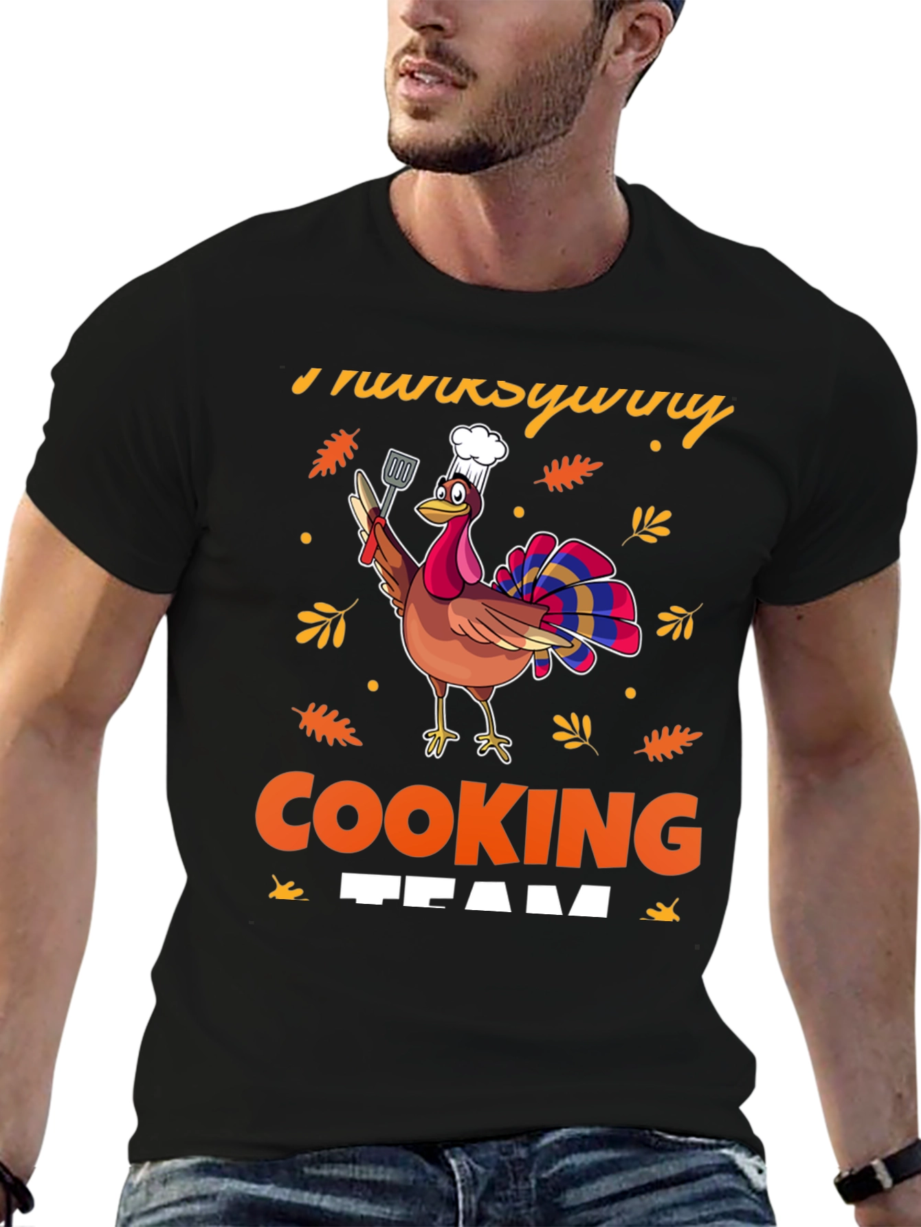 Thanksgiving Cooking Team Turkey Graphic T-Shirt