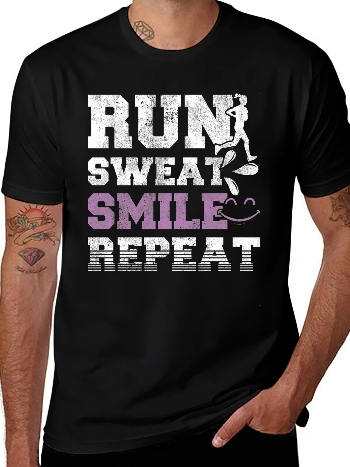 Run Sweat Smile Repeat Graphic Tee