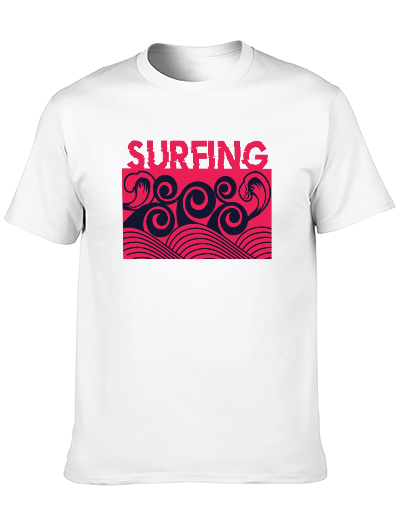 Surfing Waves Graphic Tee - Stylish Black T-Shirt