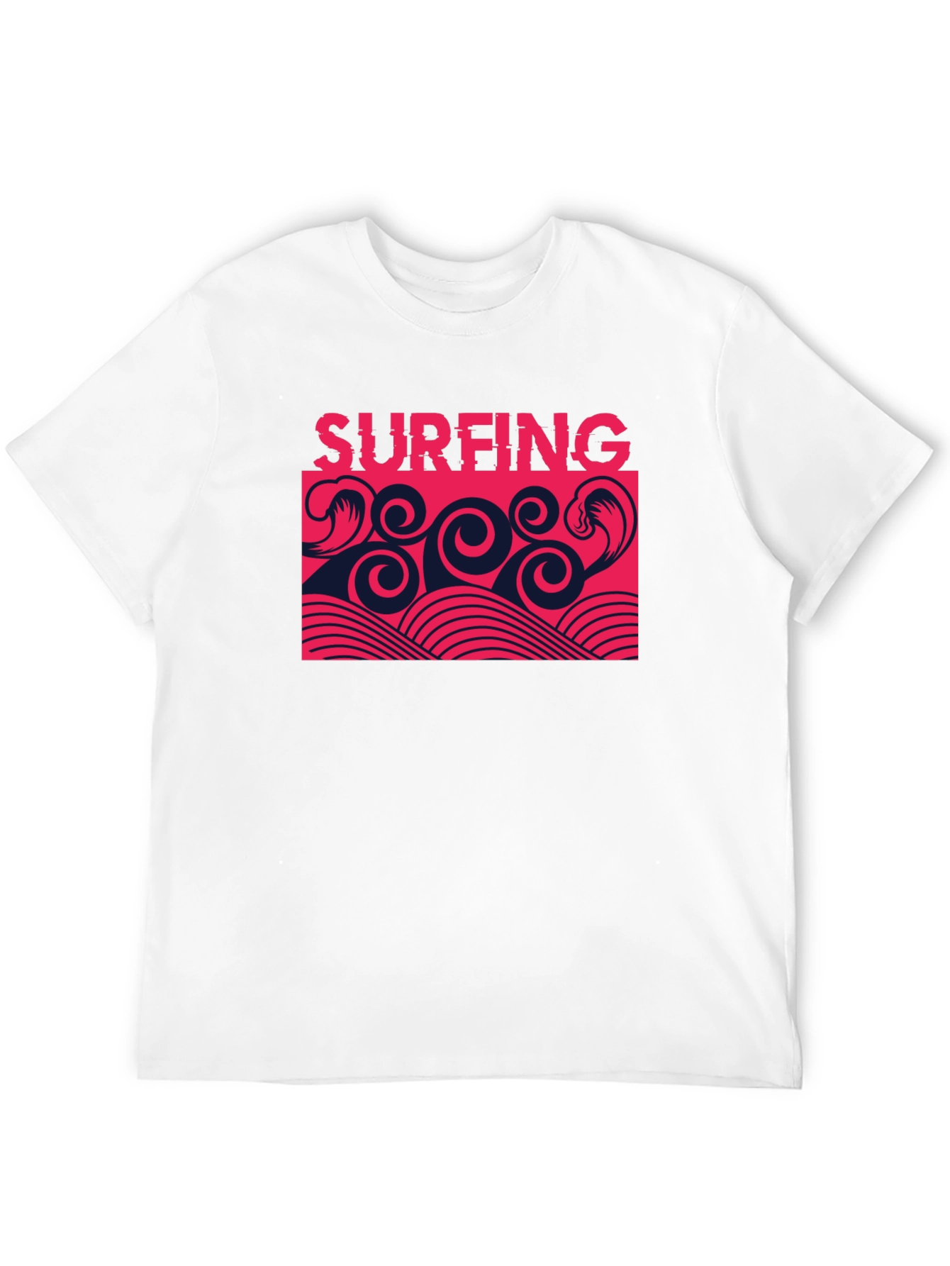 Surfing Waves Graphic Tee - Stylish Black T-Shirt