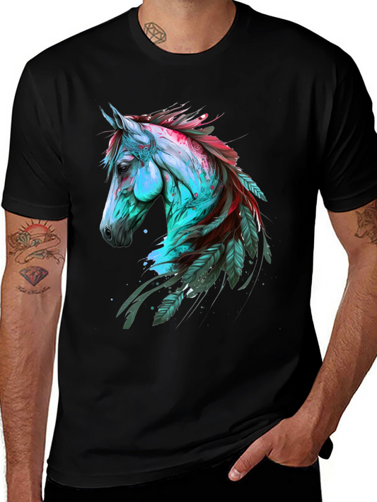 Horse & Feather Graphic Tee - Bold Style