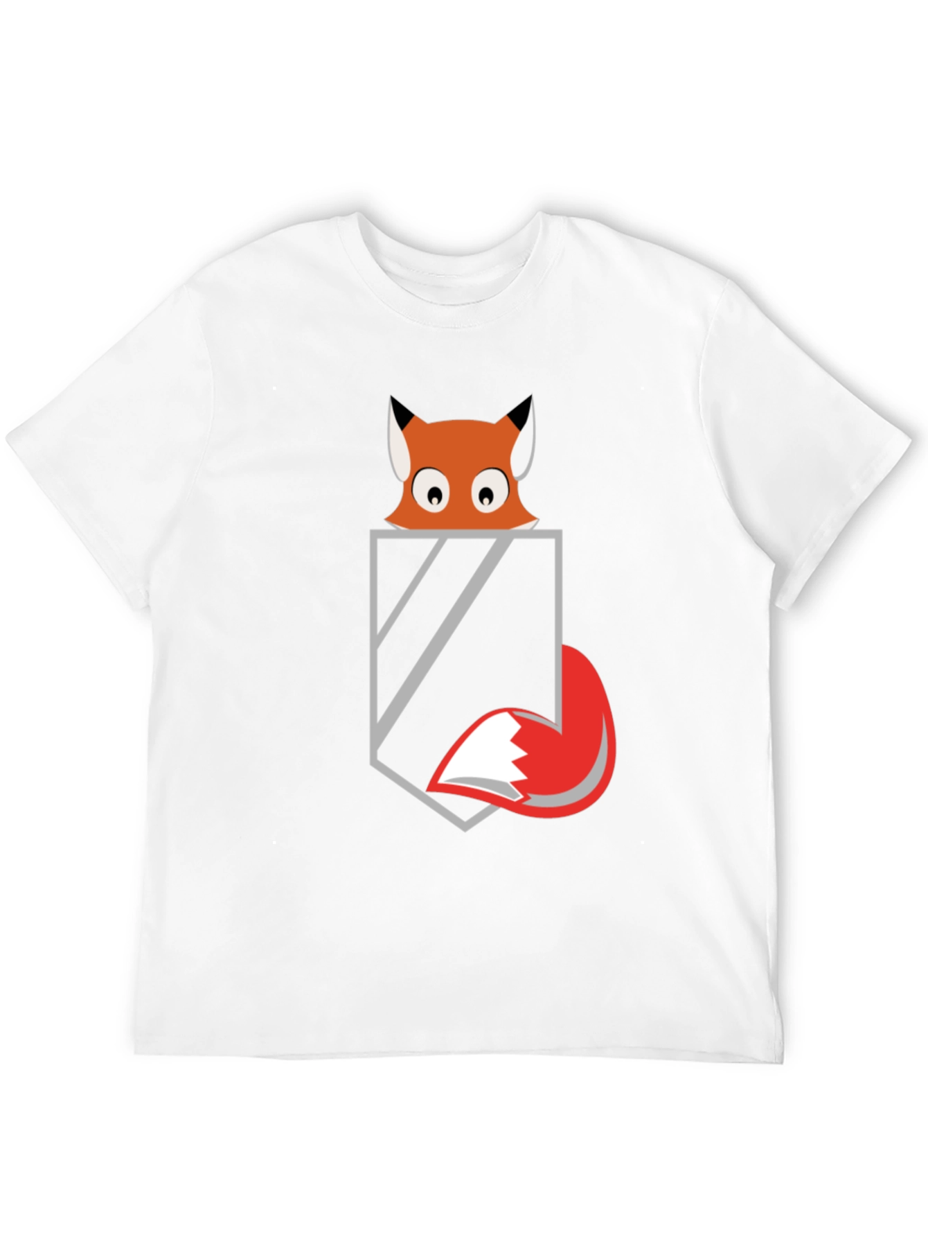 Fox in Pocket Graphic Tee - Mens Black T-Shirt